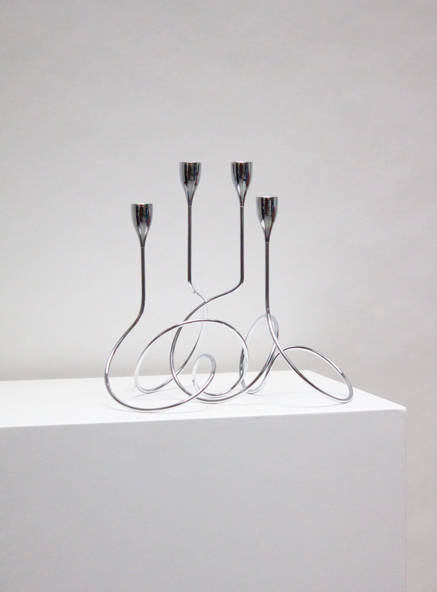 Chrome Loop Candle Holder