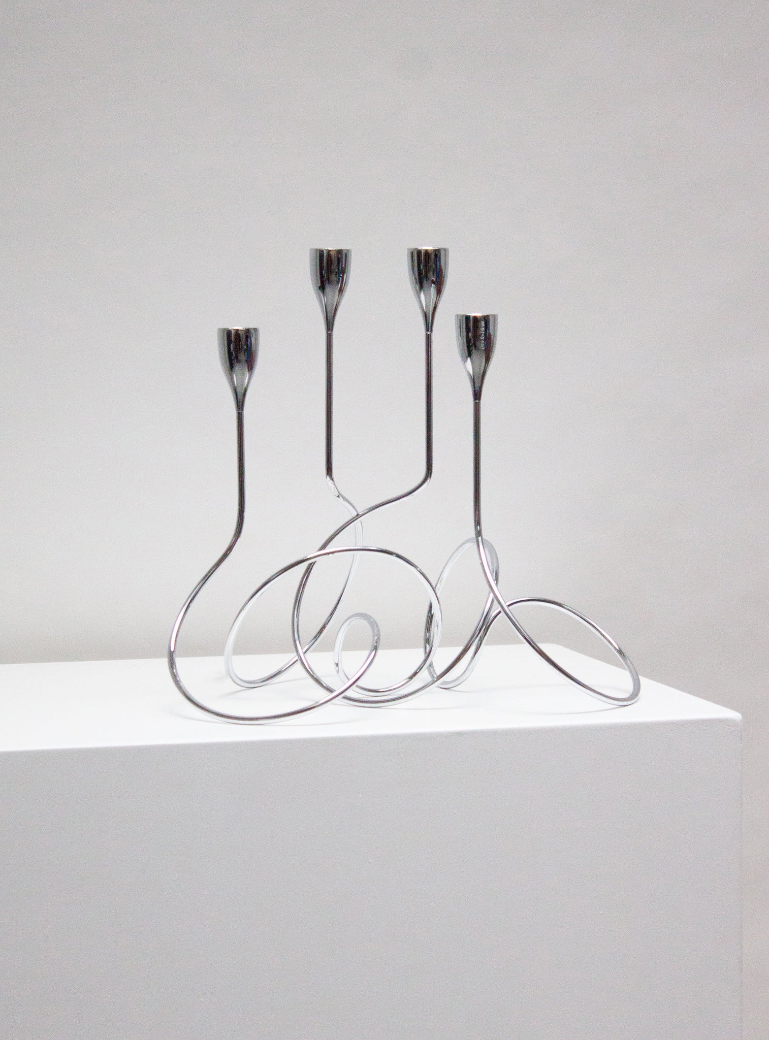 Chrome Loop Candle Holder