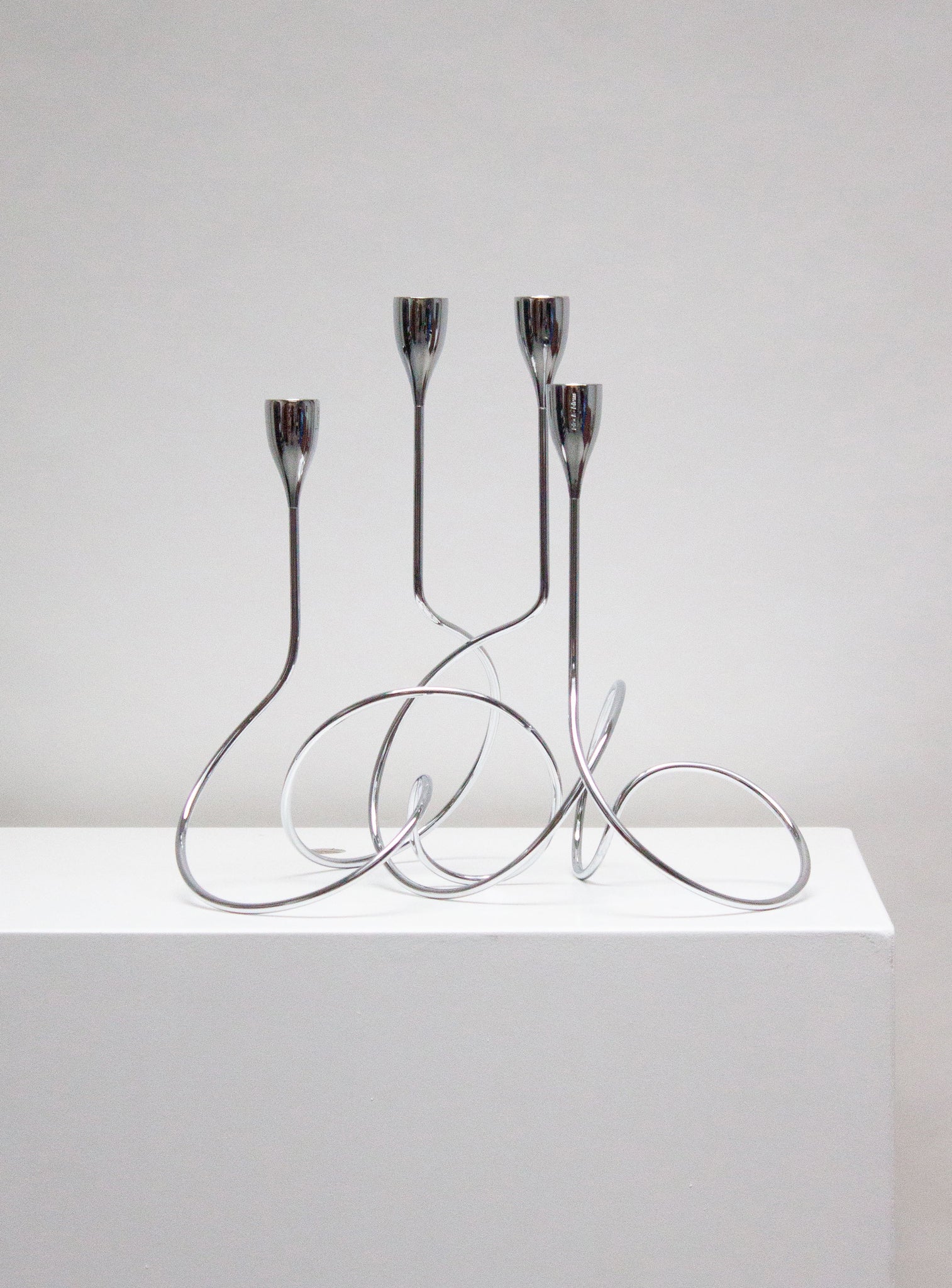 Chrome Loop Candle Holder