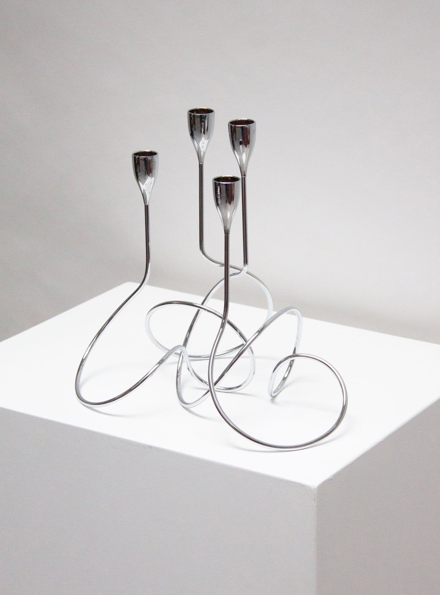 Chrome Loop Candle Holder