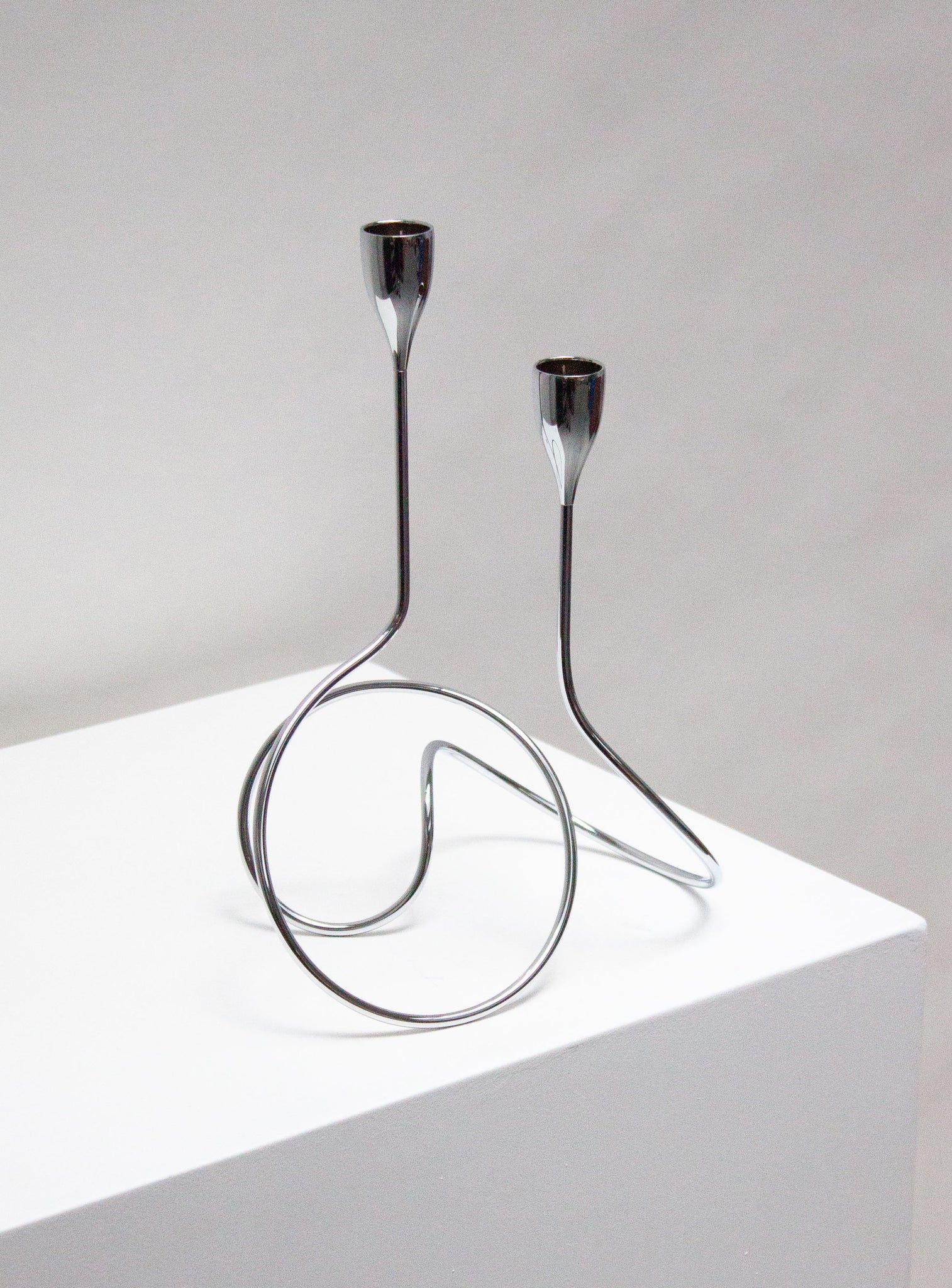 Chrome Loop Candle Holder