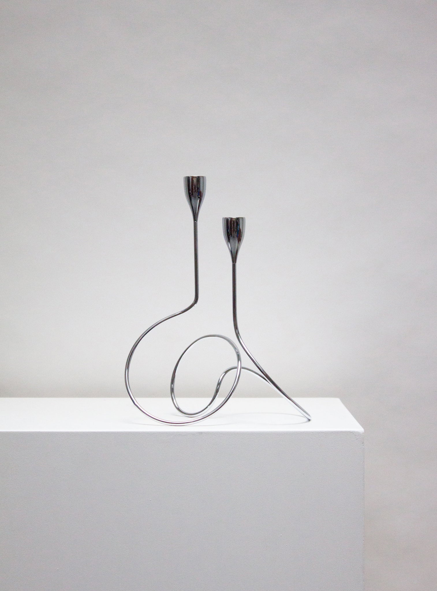 Chrome Loop Candle Holder