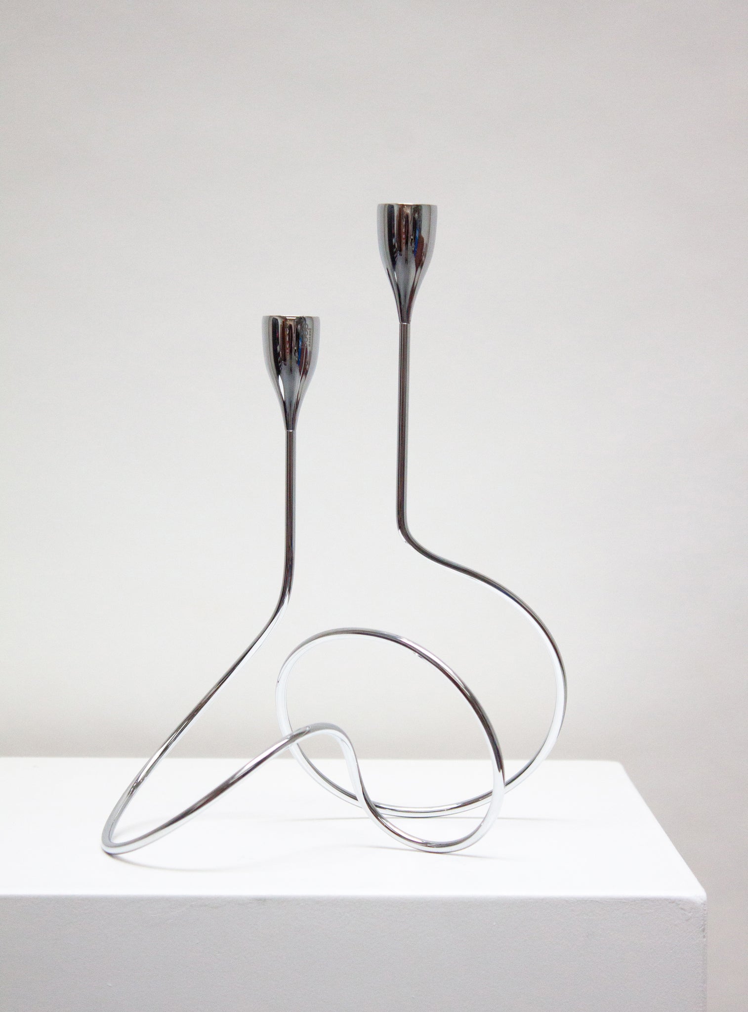 Chrome Loop Candle Holder