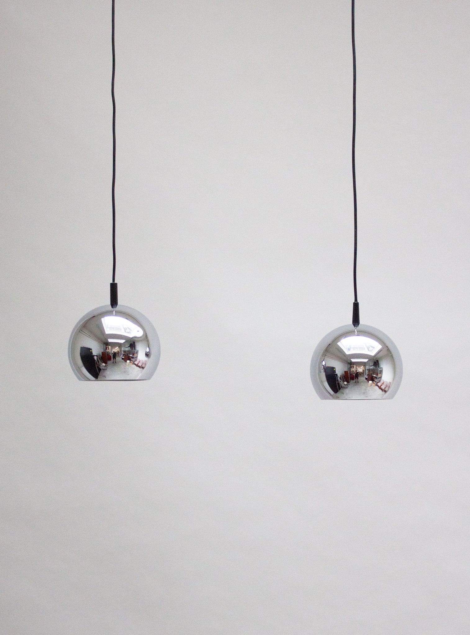 Chrome Sphere Pendant Lamps (Small)
