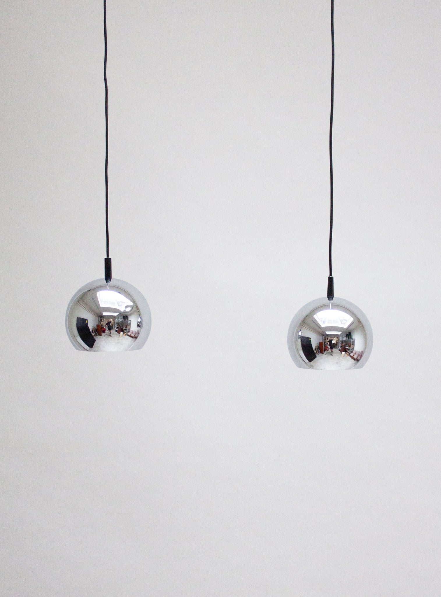 Chrome Sphere Pendant Lamps (Small)