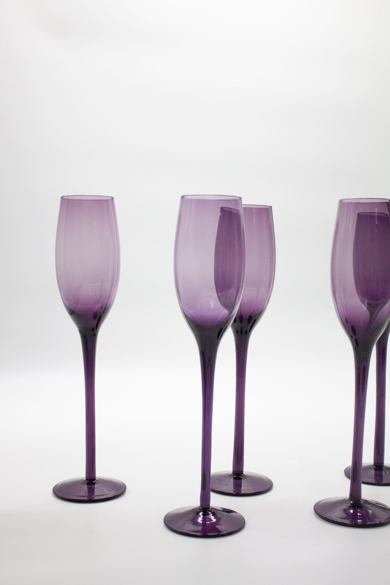 Dark Purple Champagne Glasses (Set of 5)