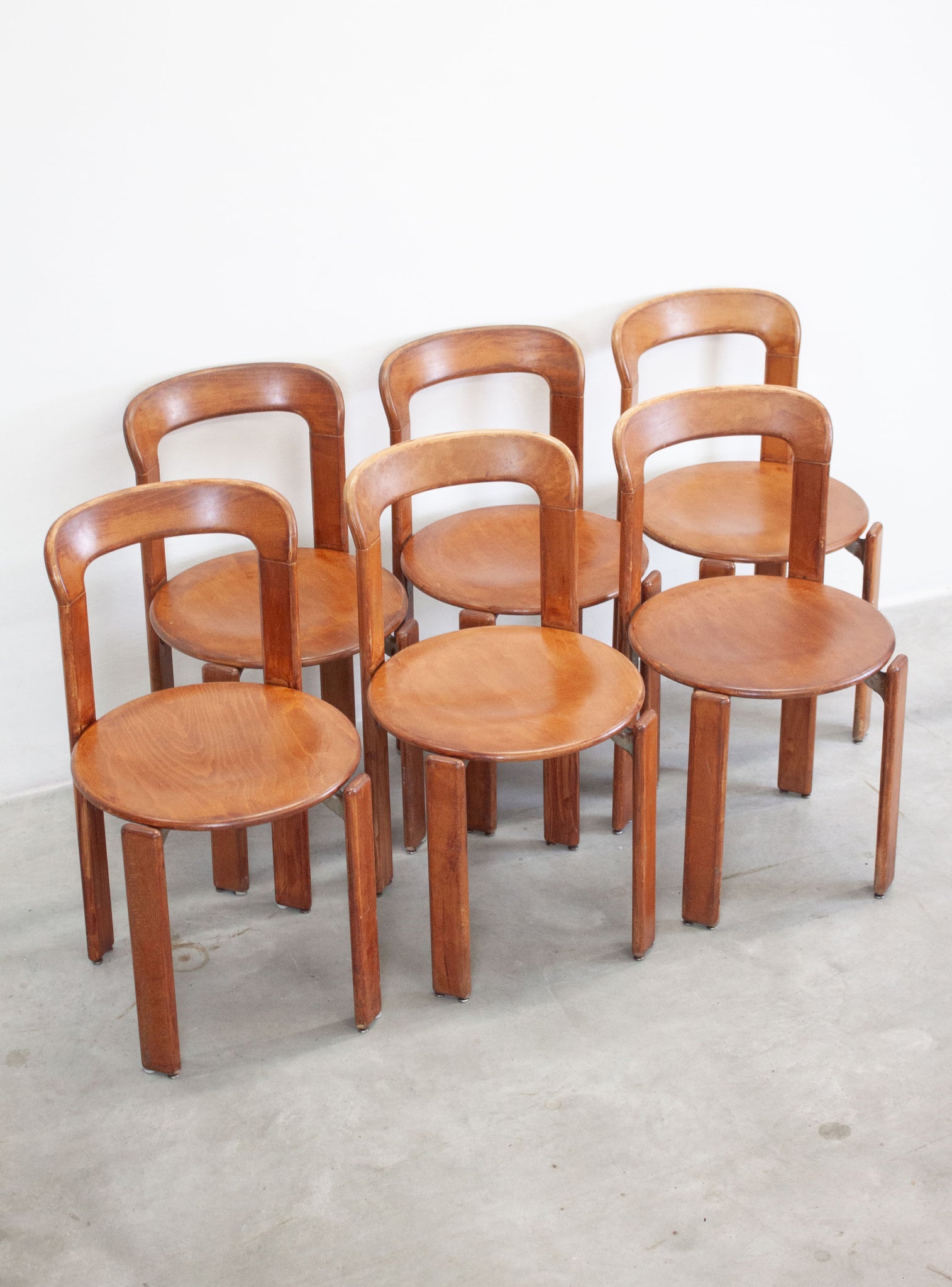 Dietiker Rey Dining Chairs by Bruno Rey (Brown)