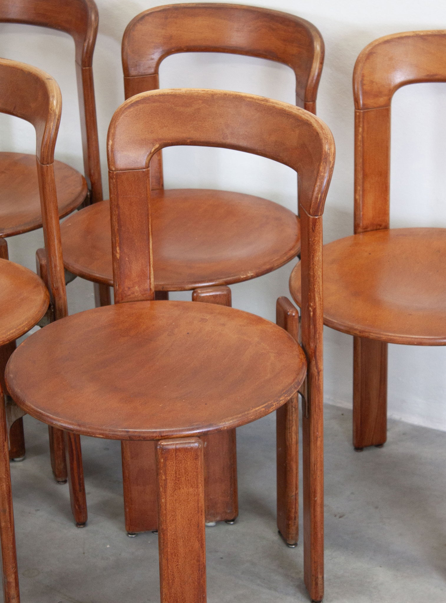 Dietiker Rey Dining Chairs by Bruno Rey (Brown)