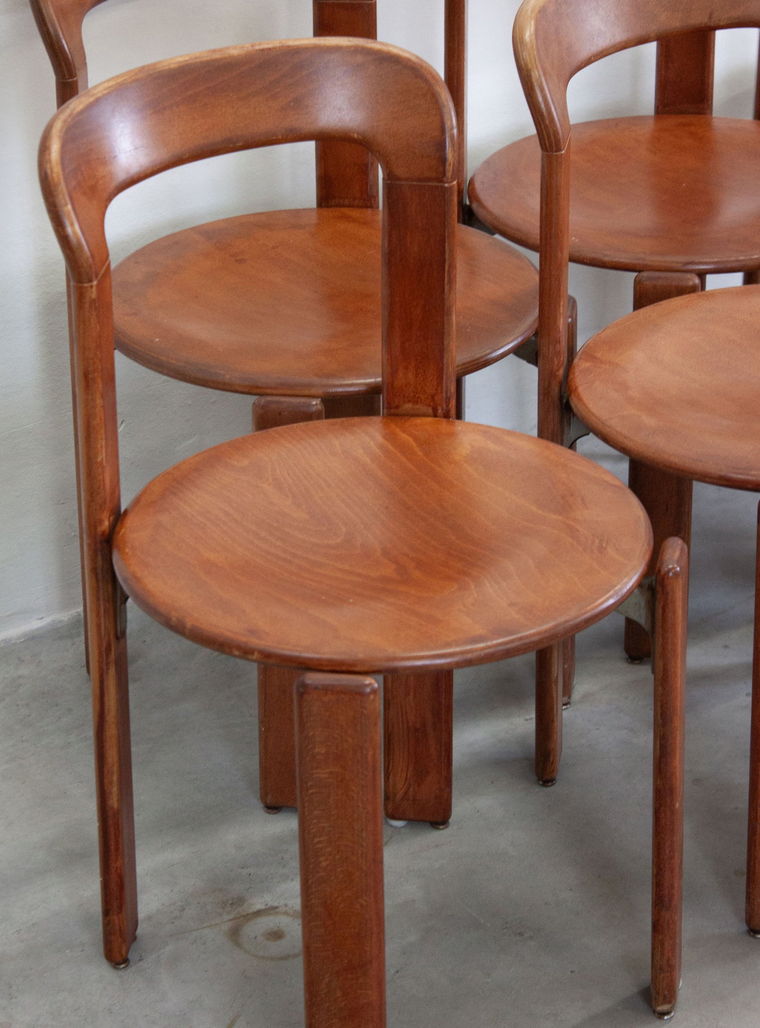 Dietiker Rey Dining Chairs by Bruno Rey (Brown)