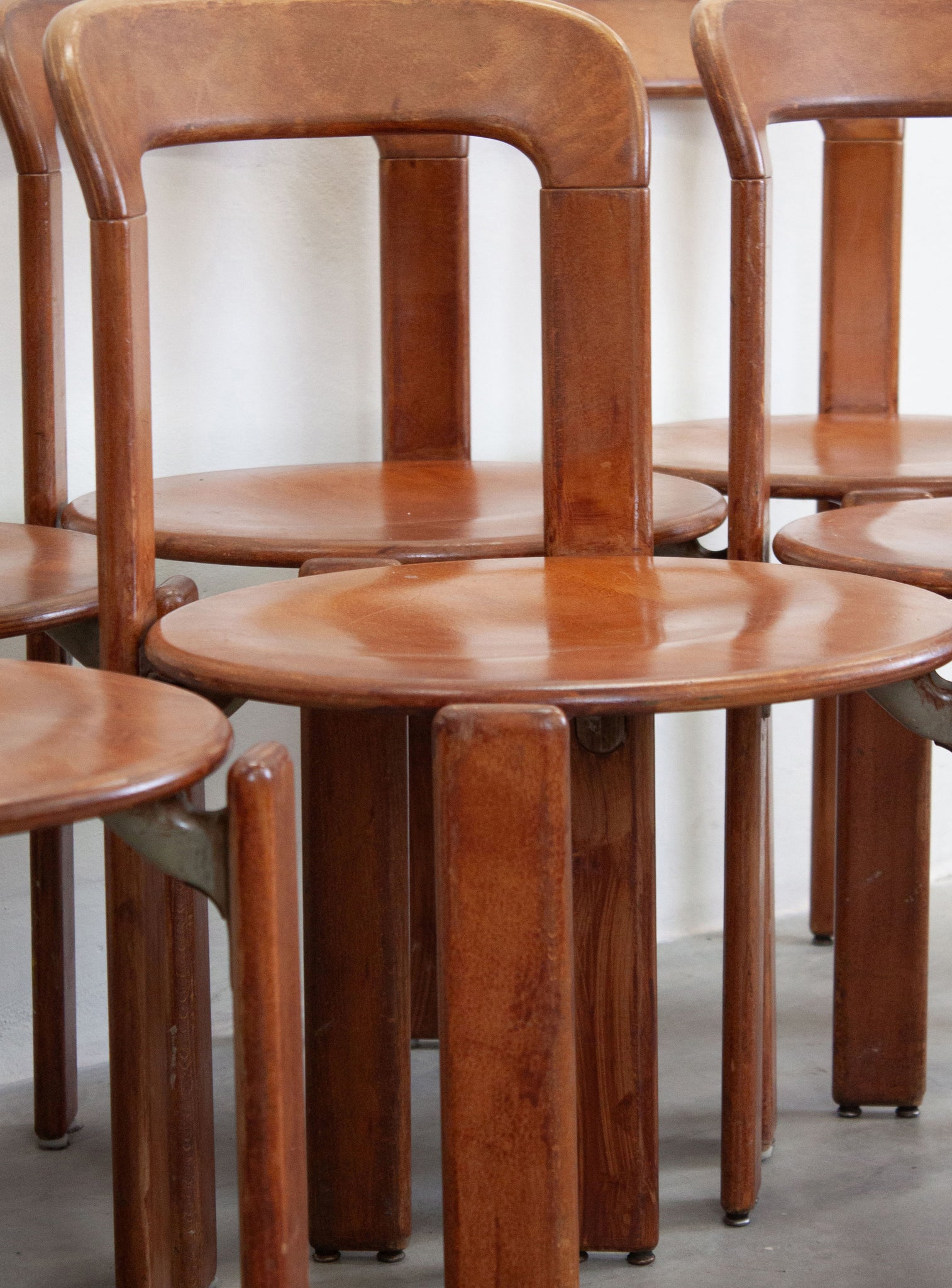 Dietiker Rey Dining Chairs by Bruno Rey (Brown)