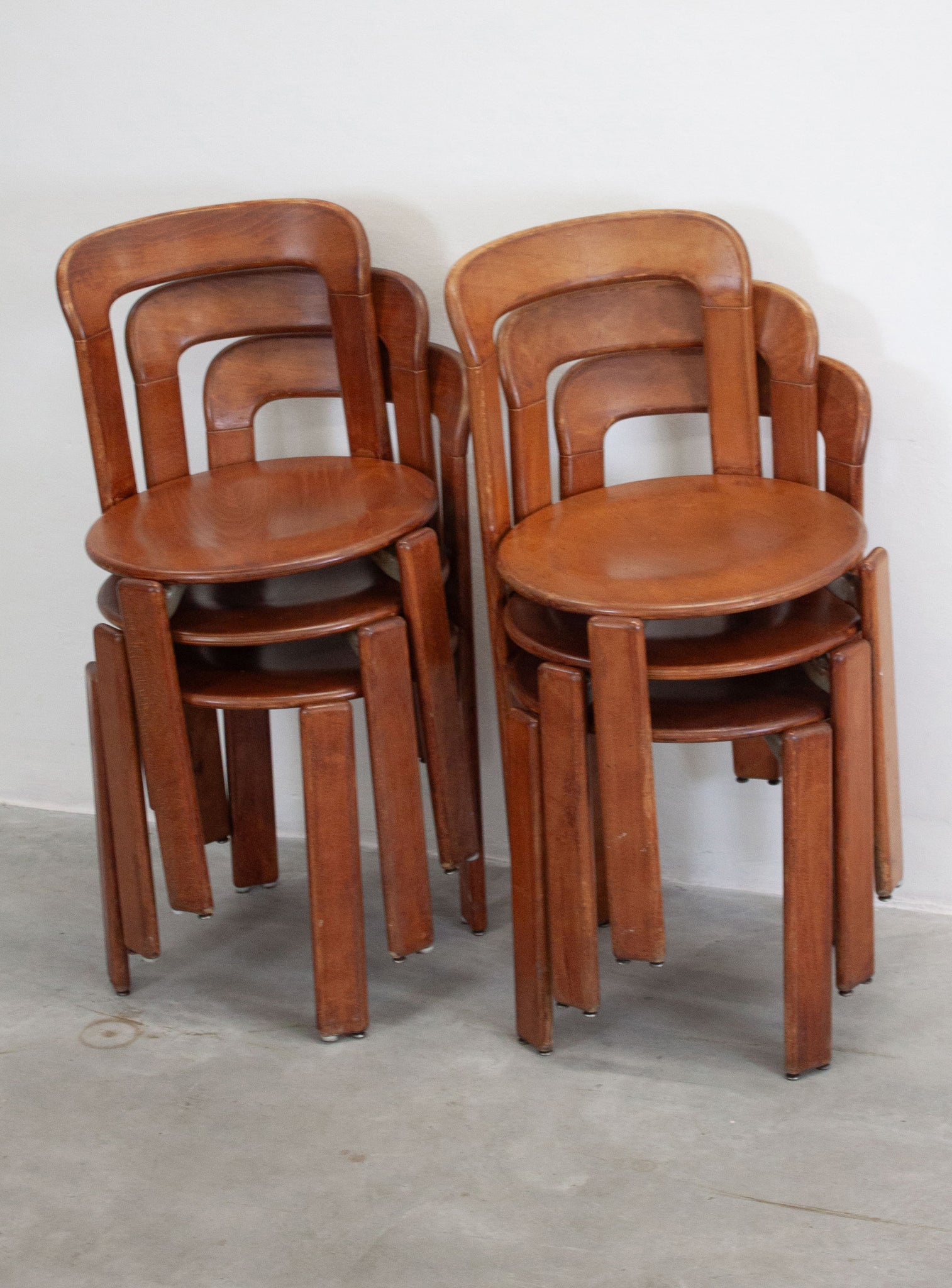 Dietiker Rey Dining Chairs by Bruno Rey (Brown)