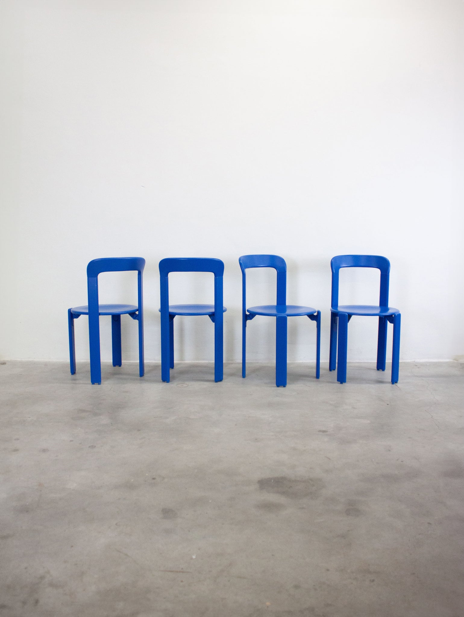 Dietiker Rey Dining Chairs by Bruno Rey (Cobalt Blue)