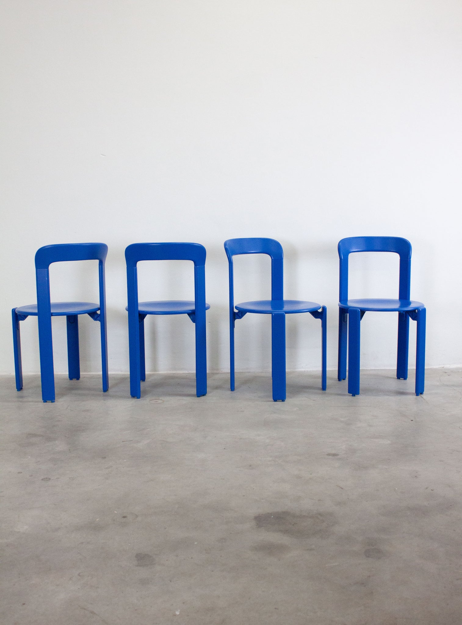 Dietiker Rey Dining Chairs by Bruno Rey (Cobalt Blue)