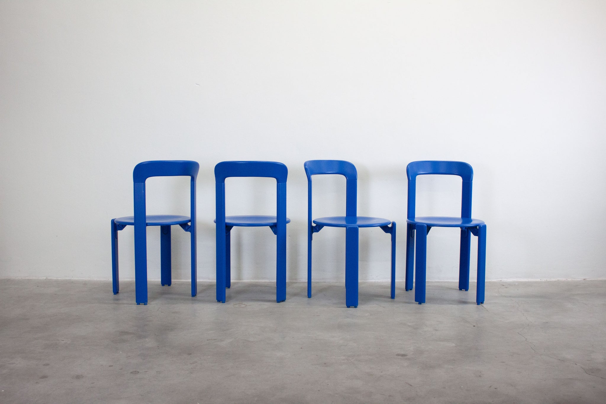 Dietiker Rey Dining Chairs by Bruno Rey (Cobalt Blue)