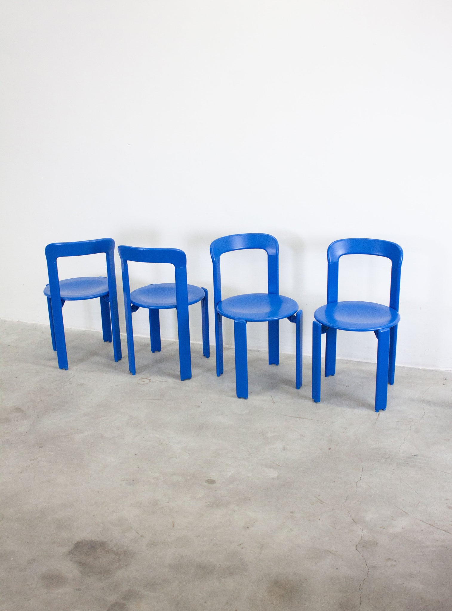 Dietiker Rey Dining Chairs by Bruno Rey (Cobalt Blue)