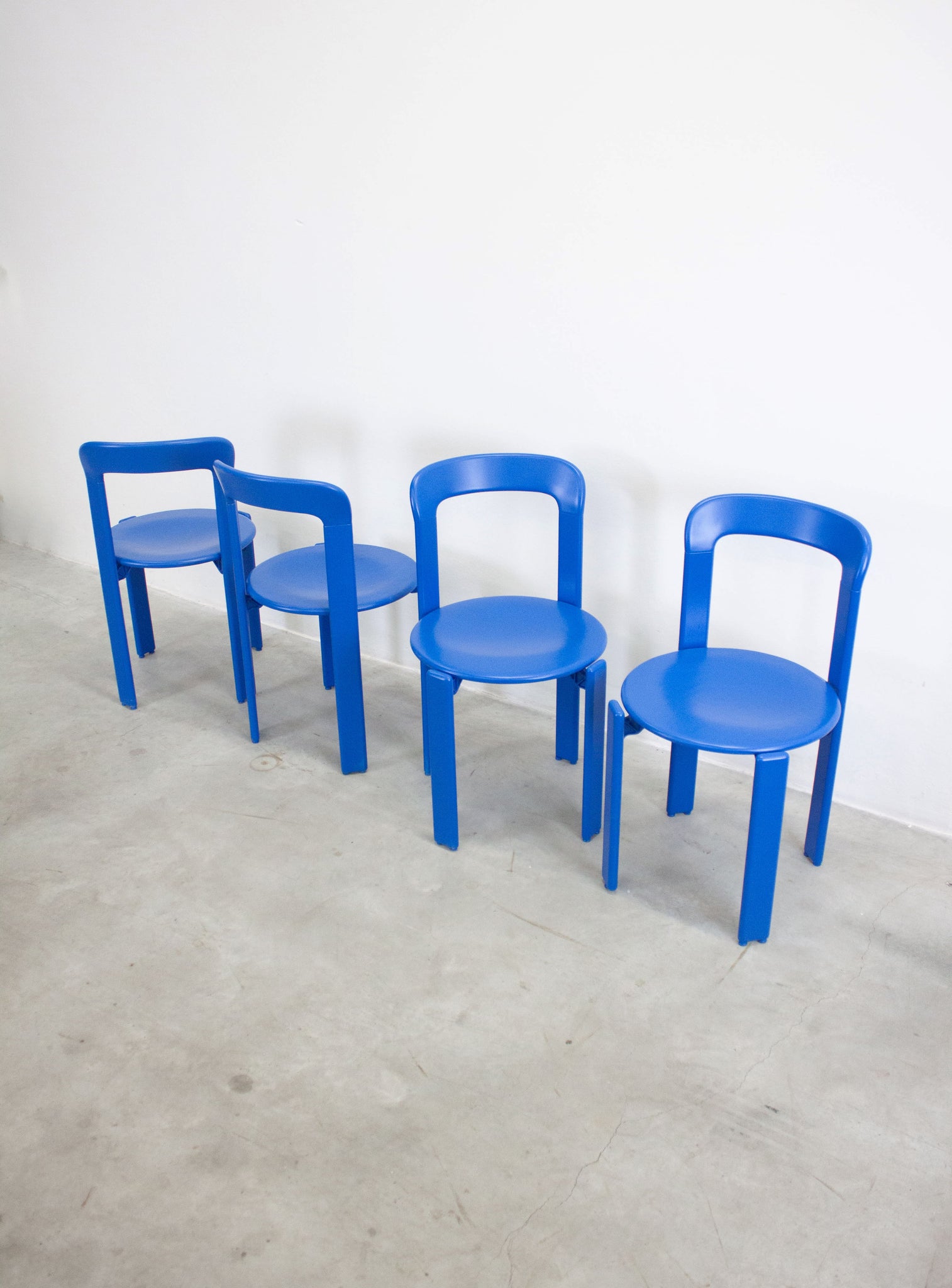 Dietiker Rey Dining Chairs by Bruno Rey (Cobalt Blue)