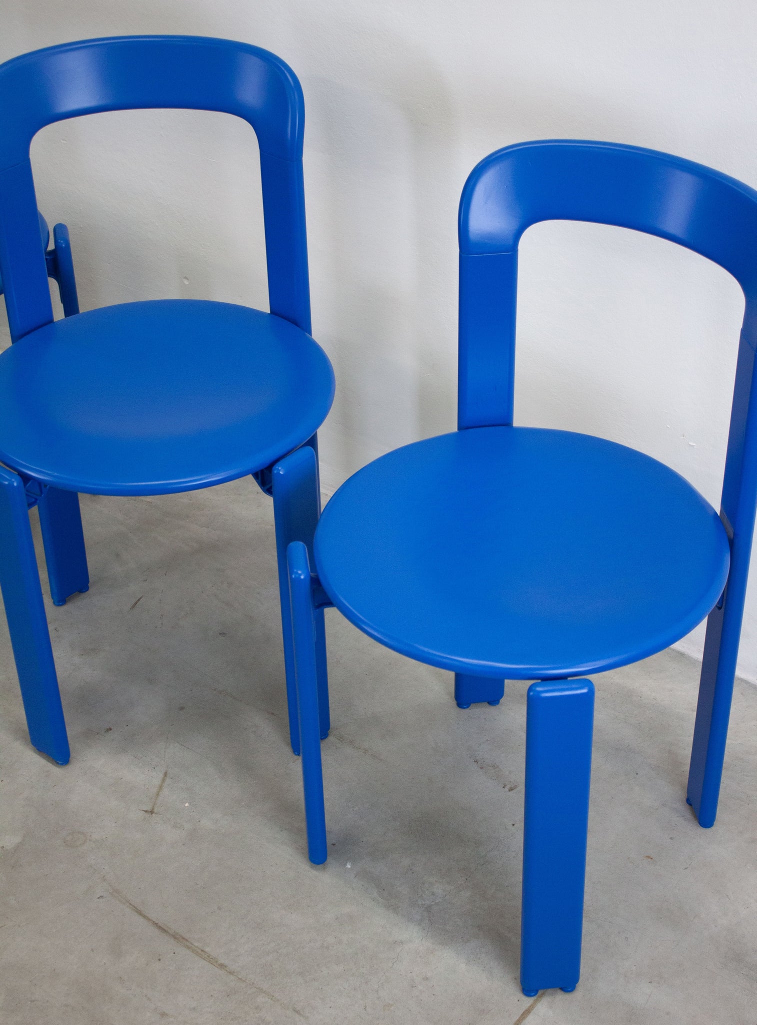 Dietiker Rey Dining Chairs by Bruno Rey (Cobalt Blue)