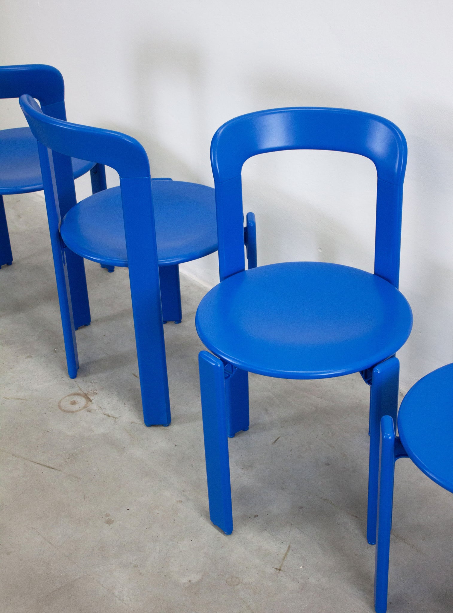 Dietiker Rey Dining Chairs by Bruno Rey (Cobalt Blue)