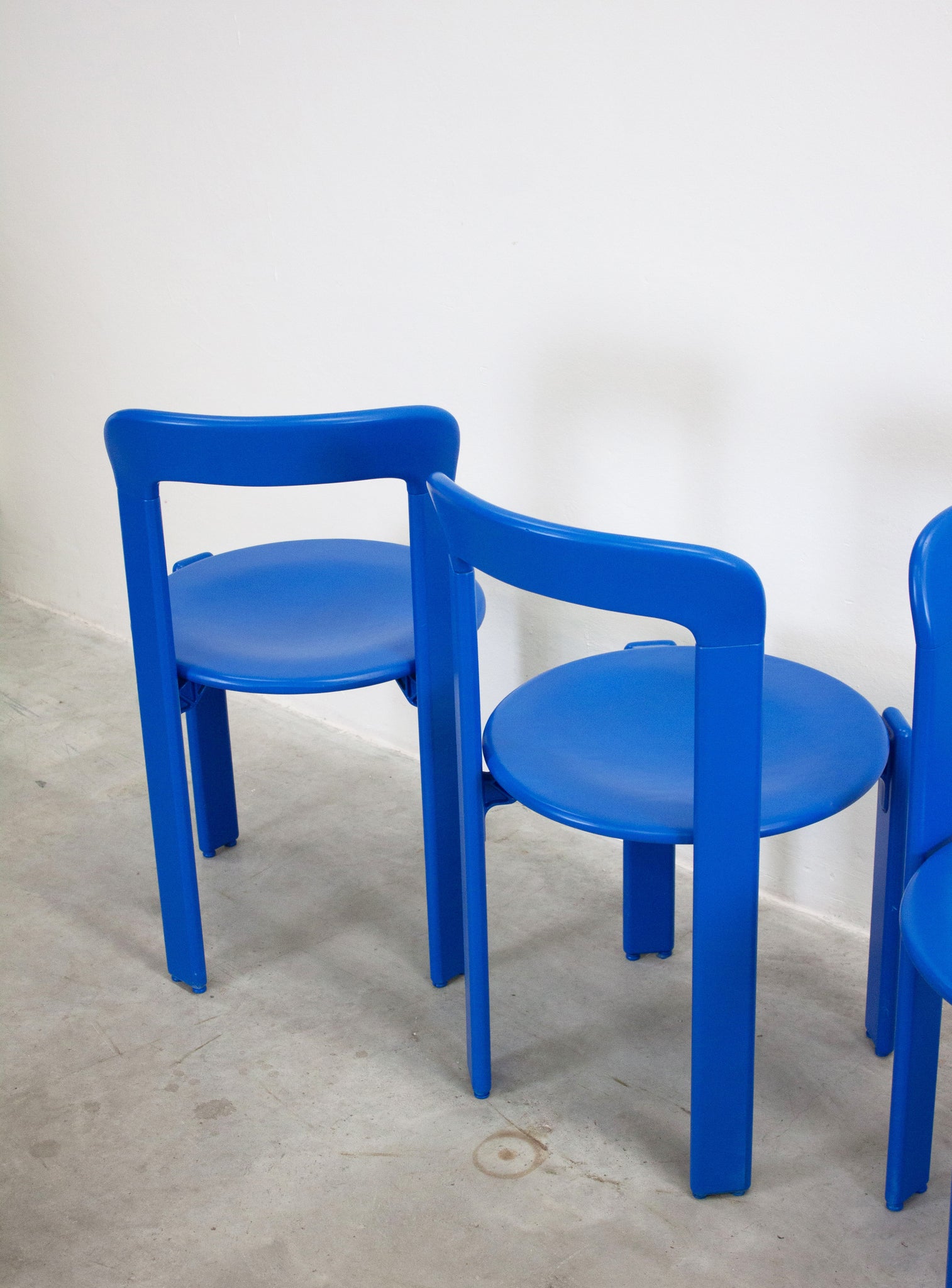 Dietiker Rey Dining Chairs by Bruno Rey (Cobalt Blue)