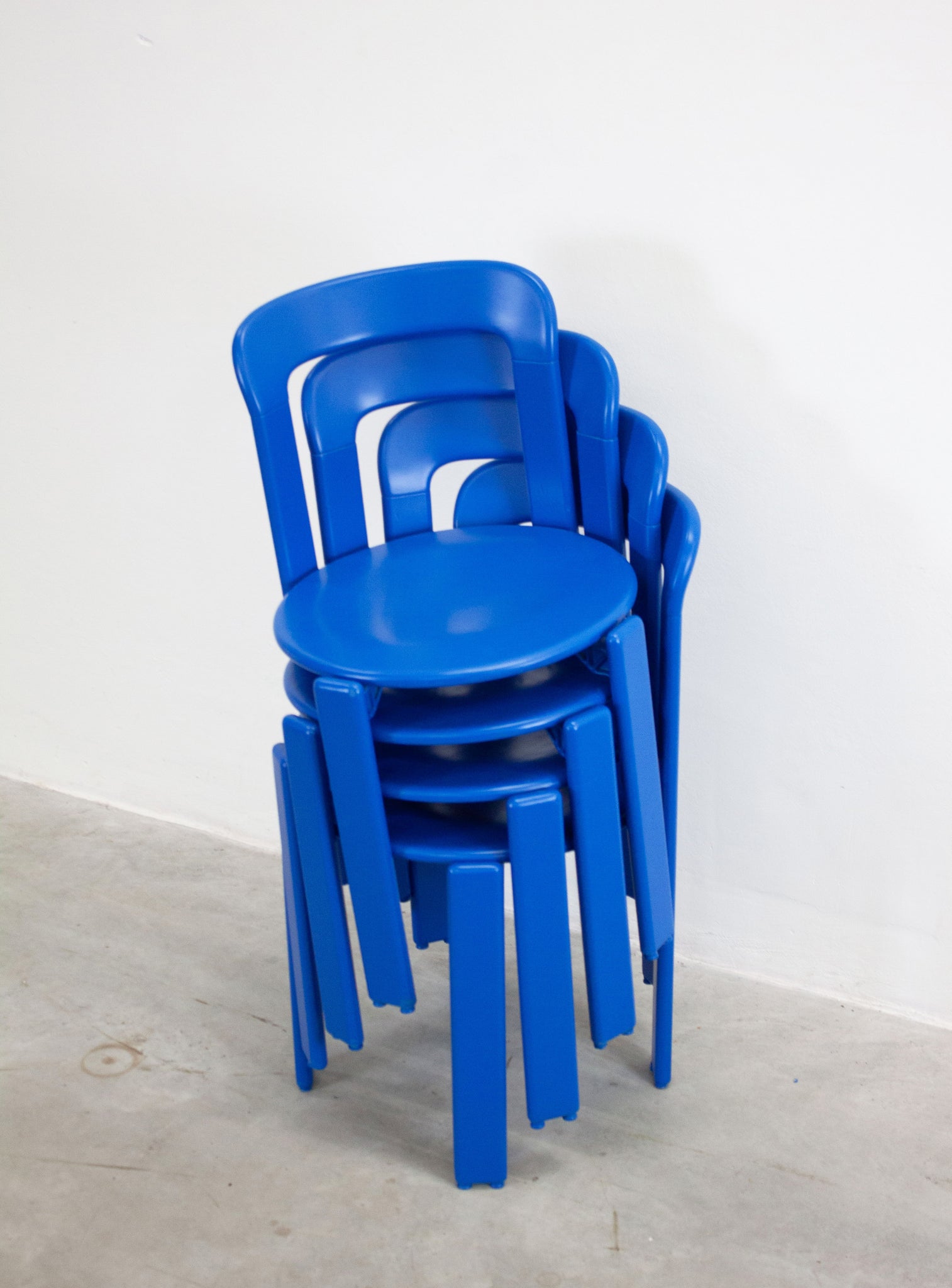 Dietiker Rey Dining Chairs by Bruno Rey (Cobalt Blue)