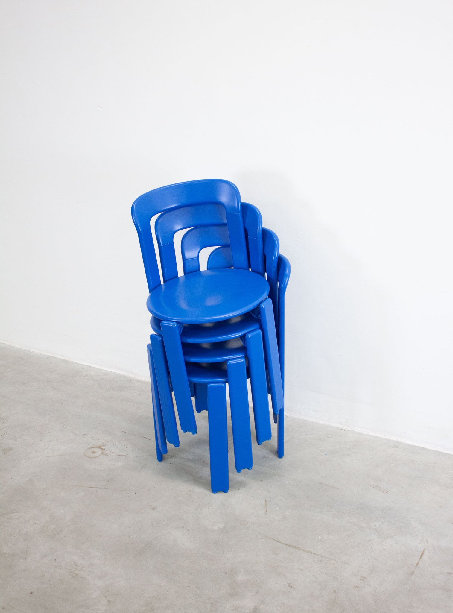 Dietiker Rey Dining Chairs by Bruno Rey (Cobalt Blue)