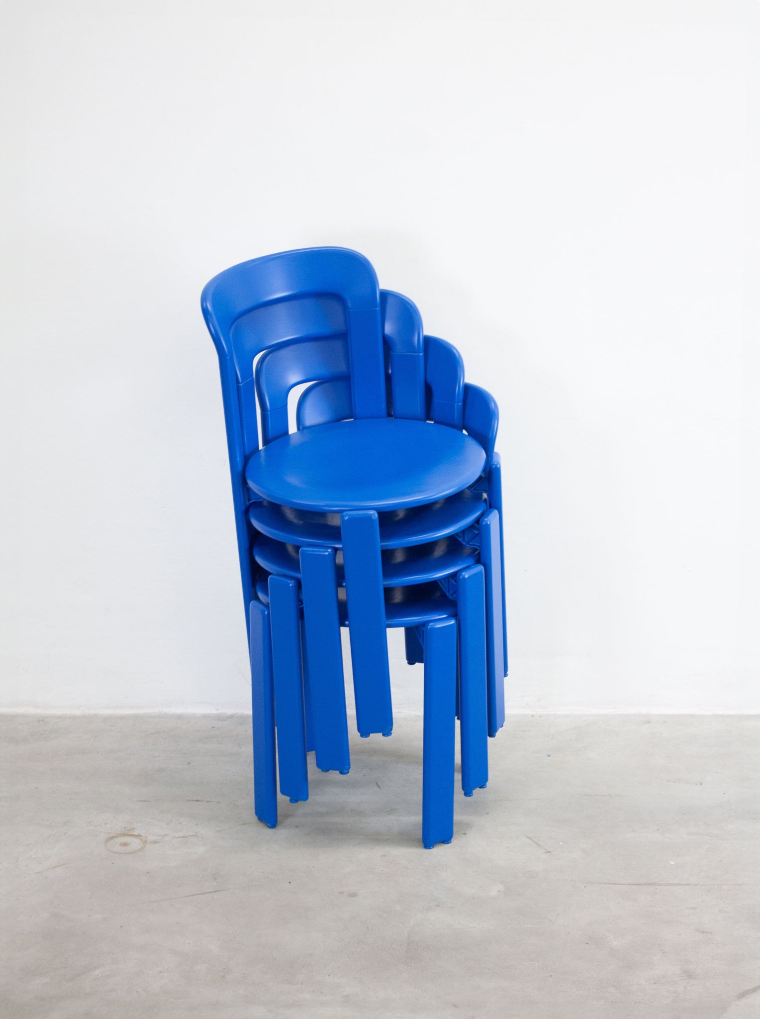 Dietiker Rey Dining Chairs by Bruno Rey (Cobalt Blue)