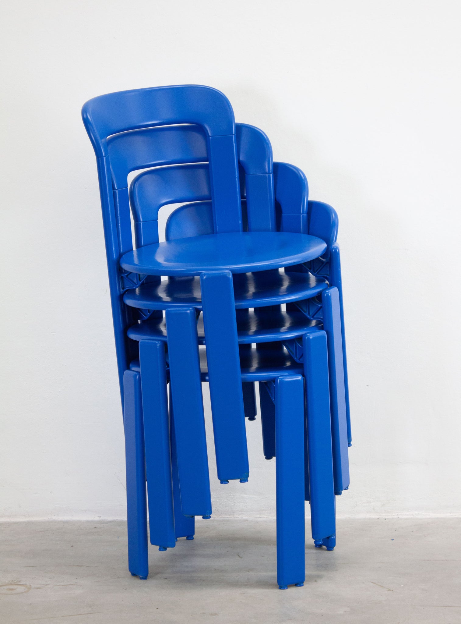 Dietiker Rey Dining Chairs by Bruno Rey (Cobalt Blue)