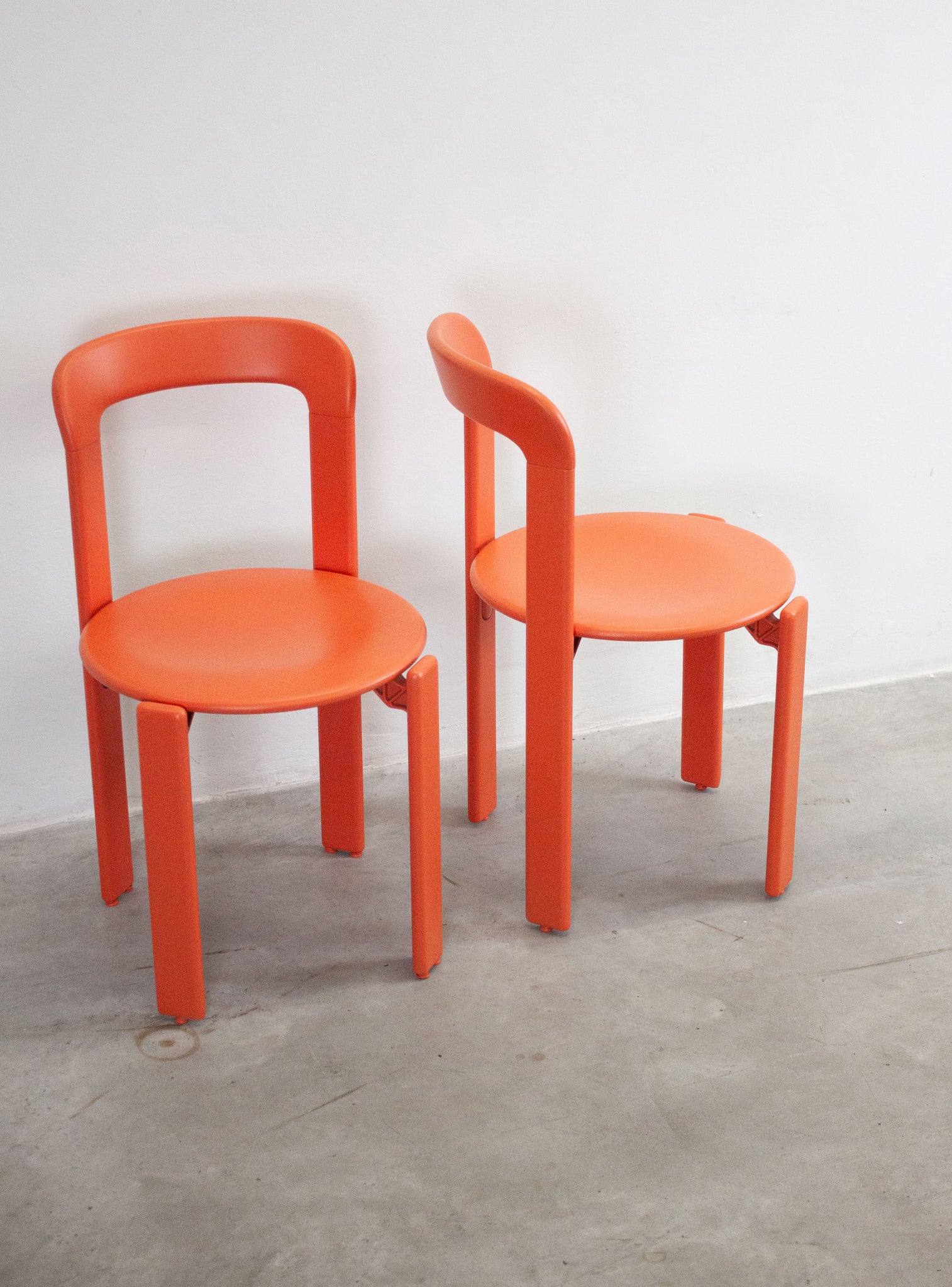 Dietiker Rey Dining Chairs by Bruno Rey (Coral)