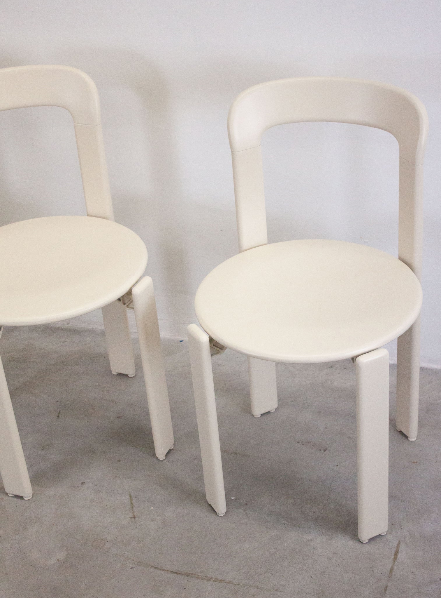 Dietiker Rey Dining Chairs by Bruno Rey (Ivory White)