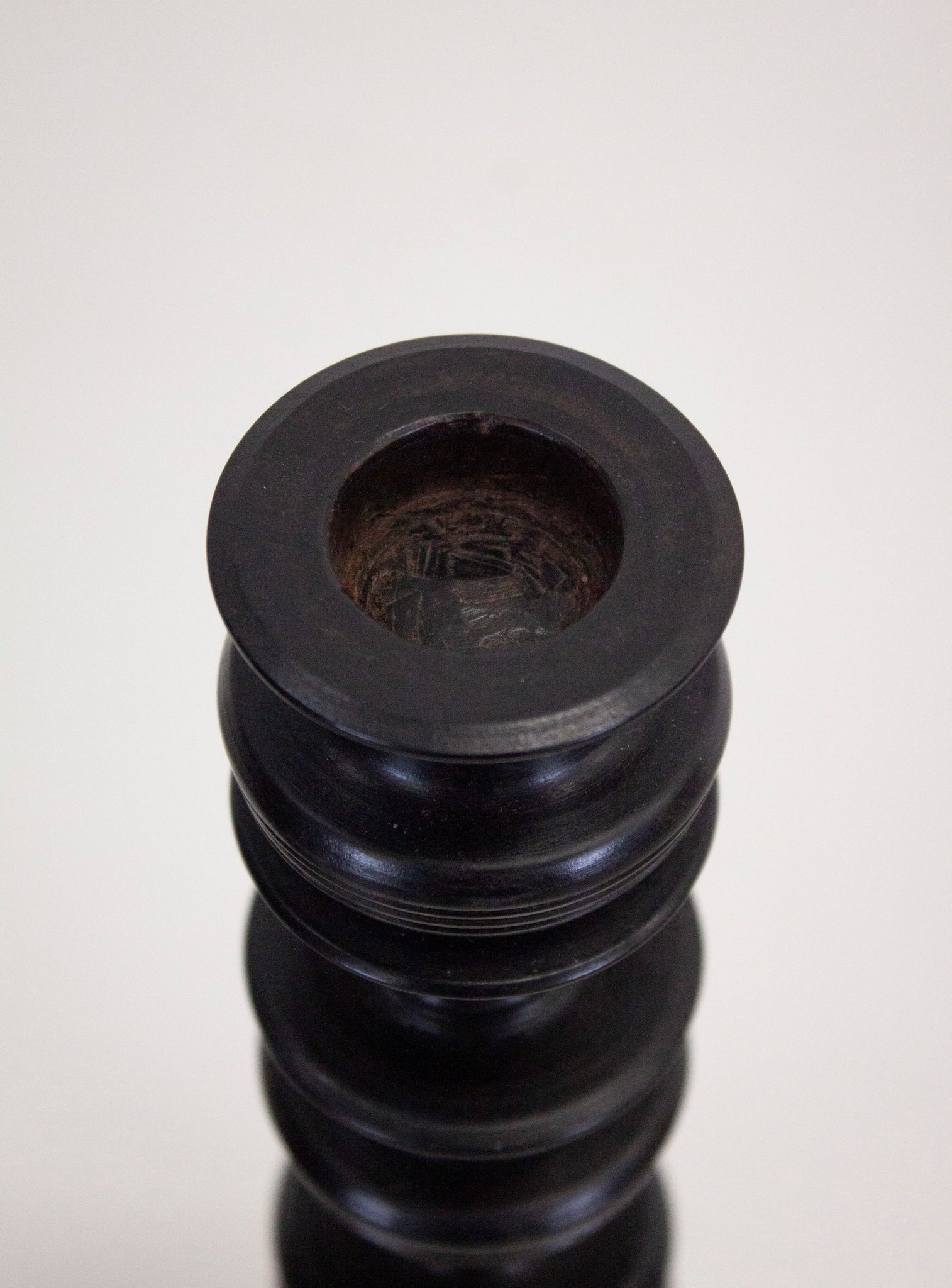 Ebony Wood Turned Candle Sticks