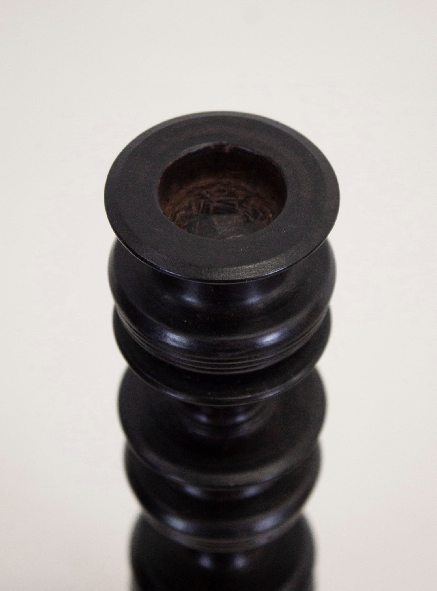 Ebony Wood Turned Candle Sticks