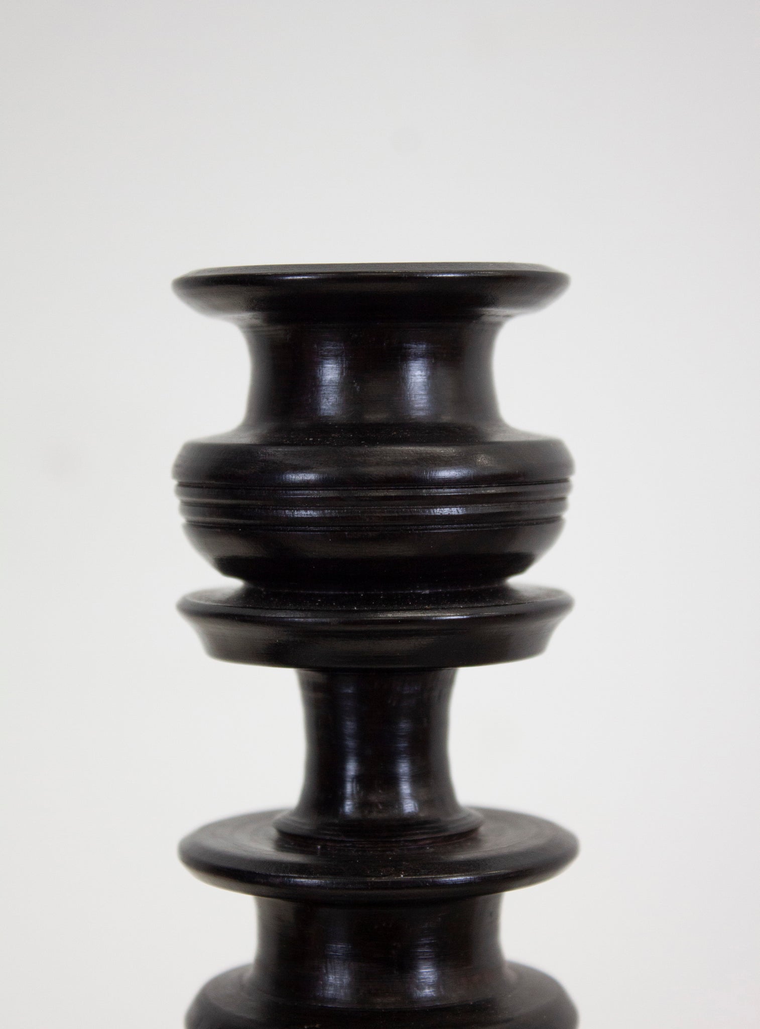Ebony Wood Turned Candle Sticks