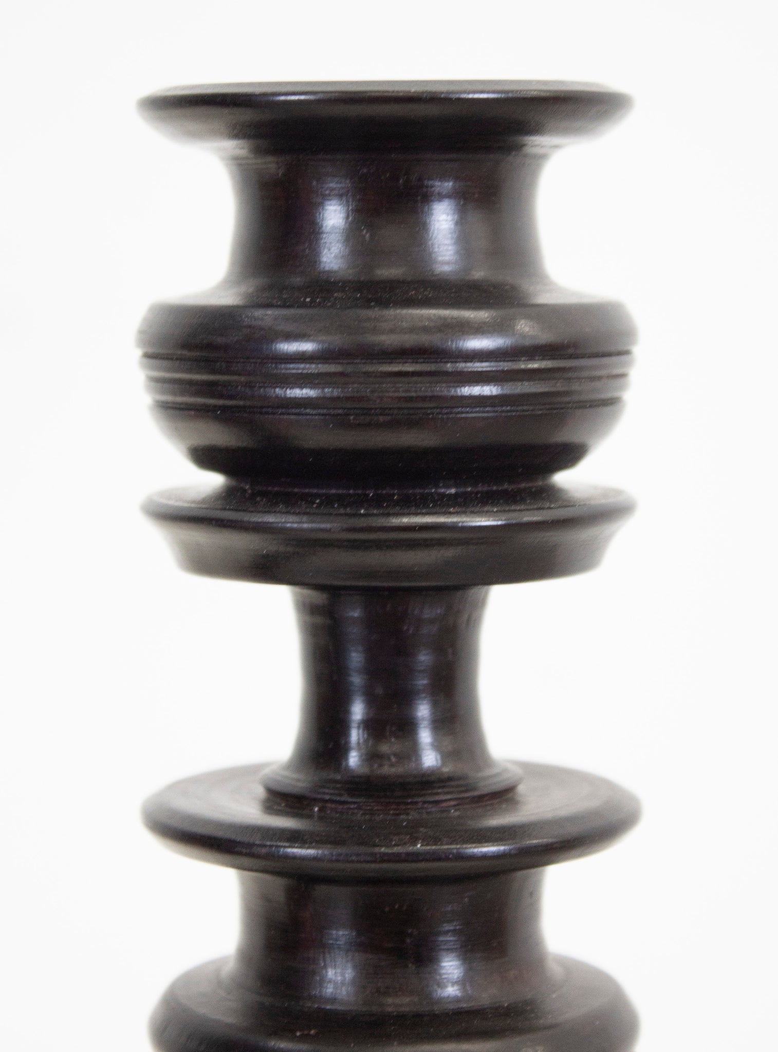 Ebony Wood Turned Candle Sticks