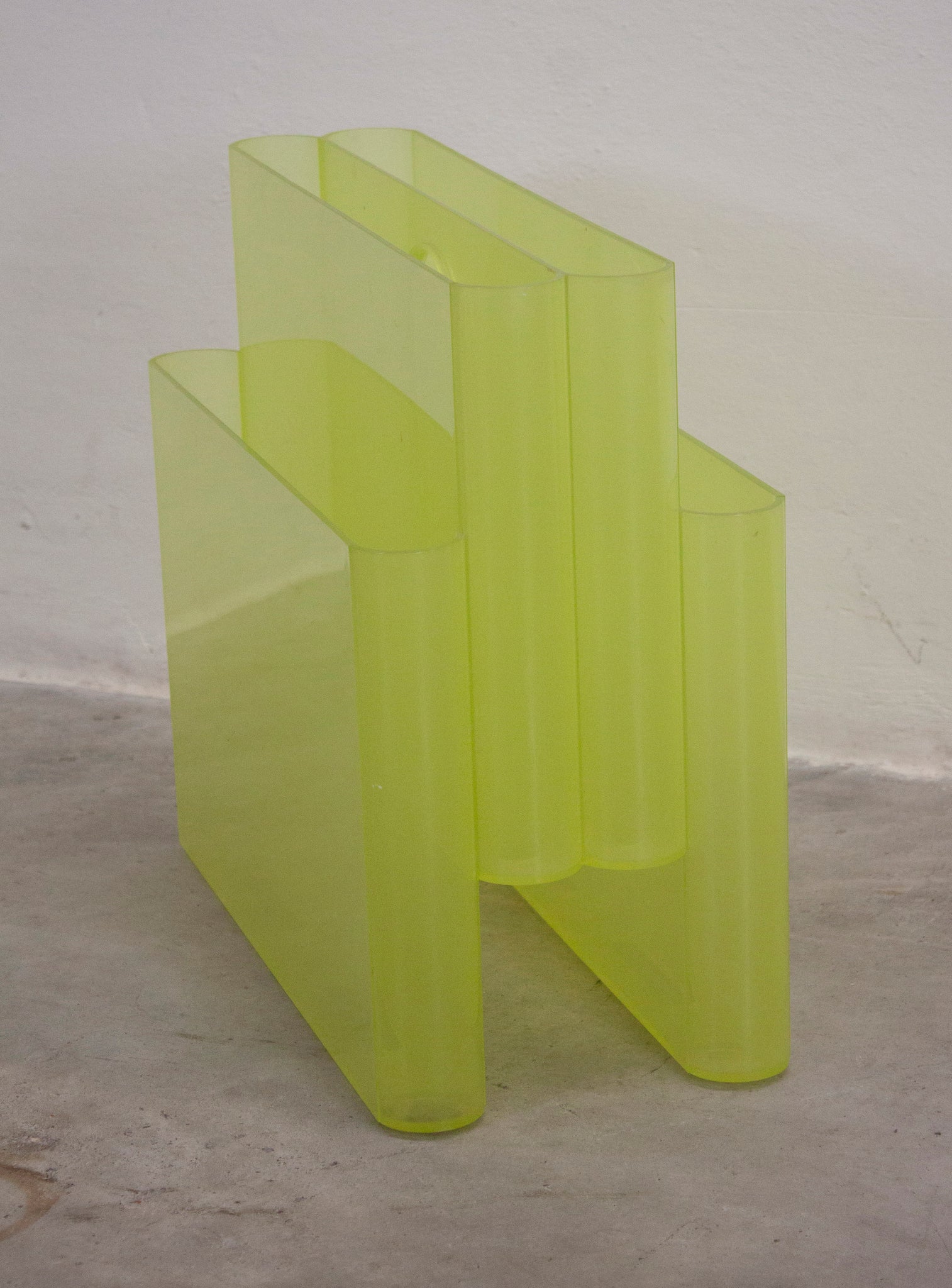 Kartell Magazine Rack by Giotto Stoppino (Neon Green)