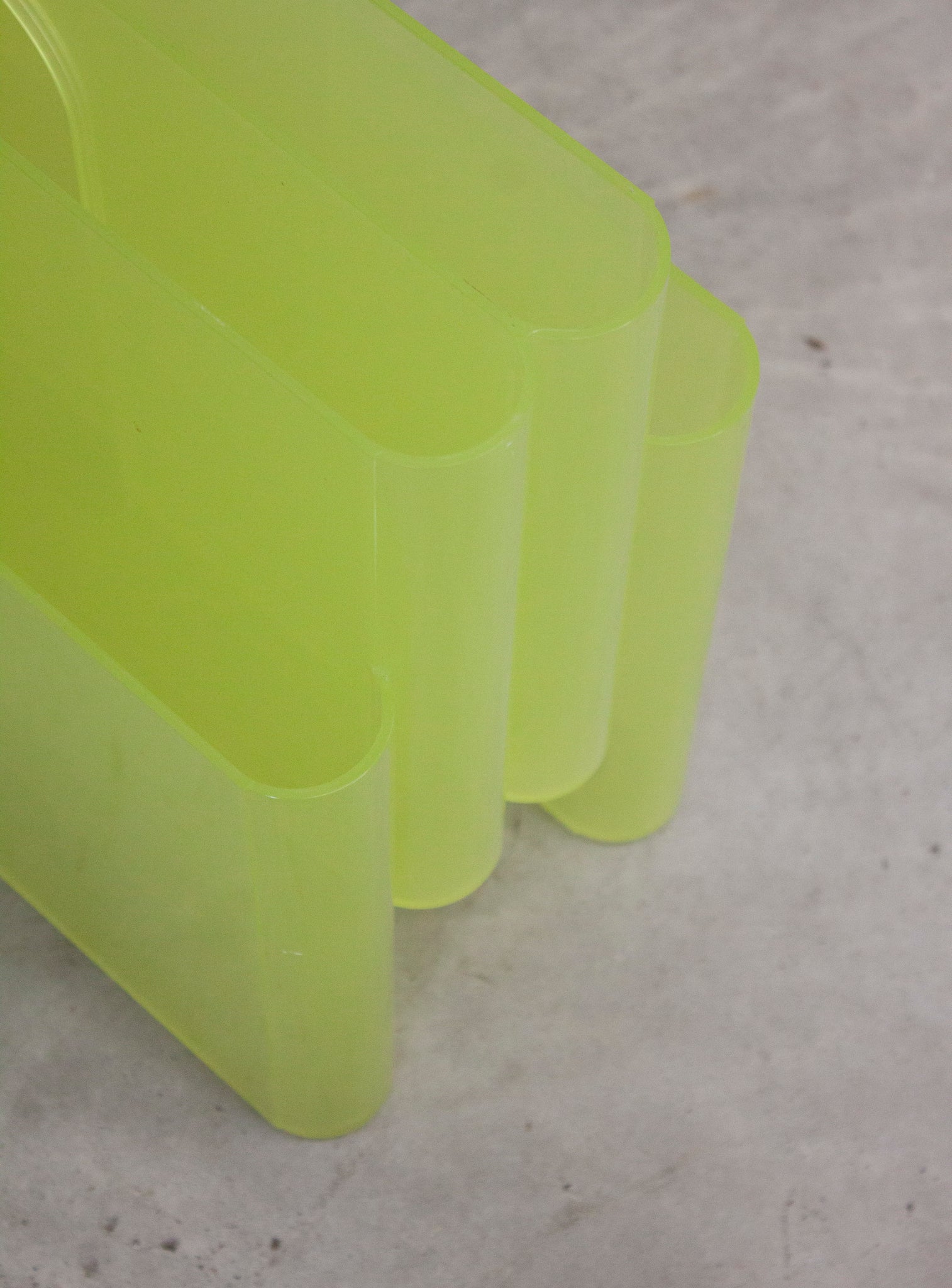 Kartell Magazine Rack by Giotto Stoppino (Neon Green)