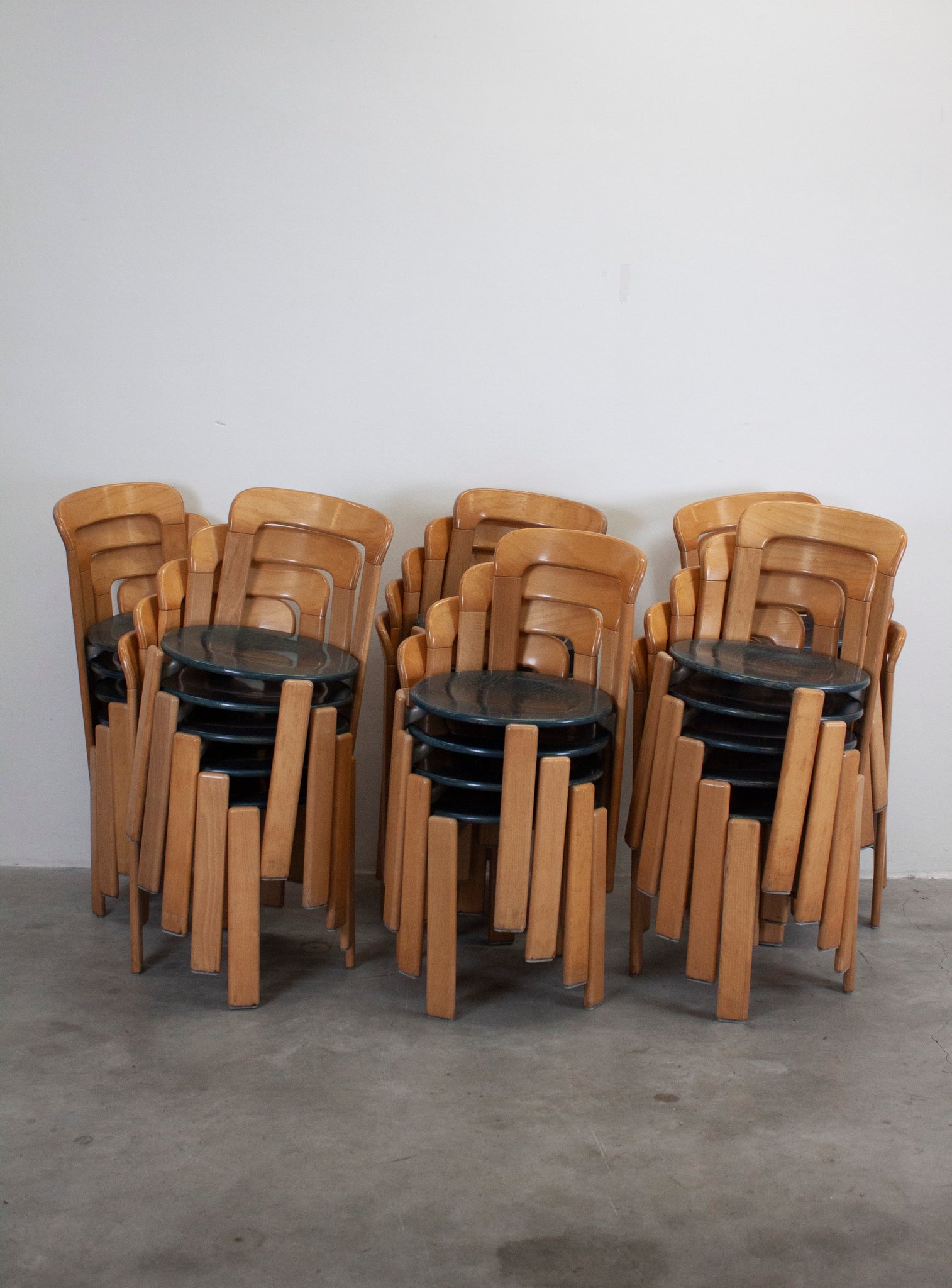 Kusch+Co Rey Dining Chairs by Bruno Rey (Beech/Green)