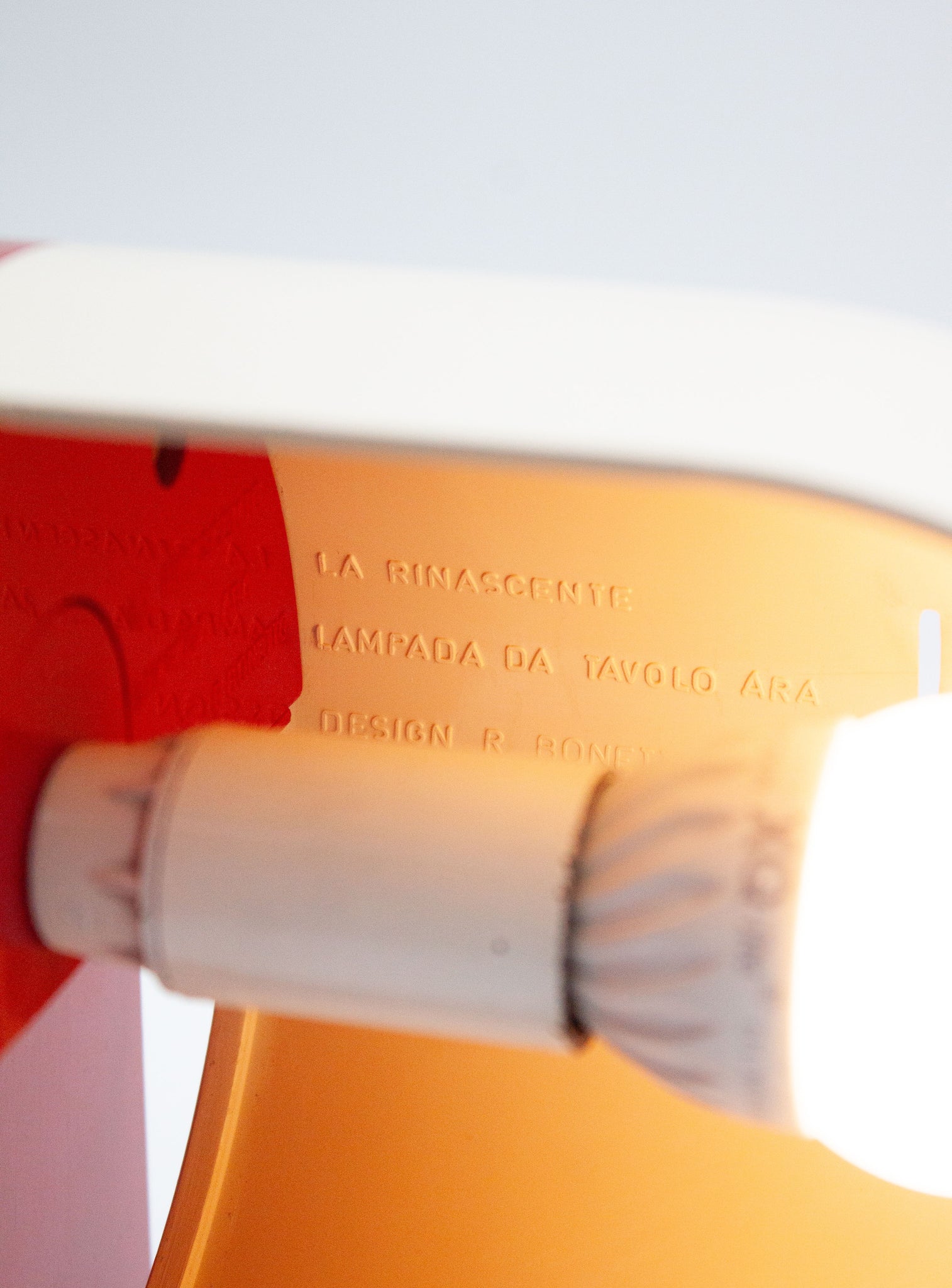 La Rinascente Ara Desk Lamp by Giotto Stoppino & Rodolfo Bonetto (Red)