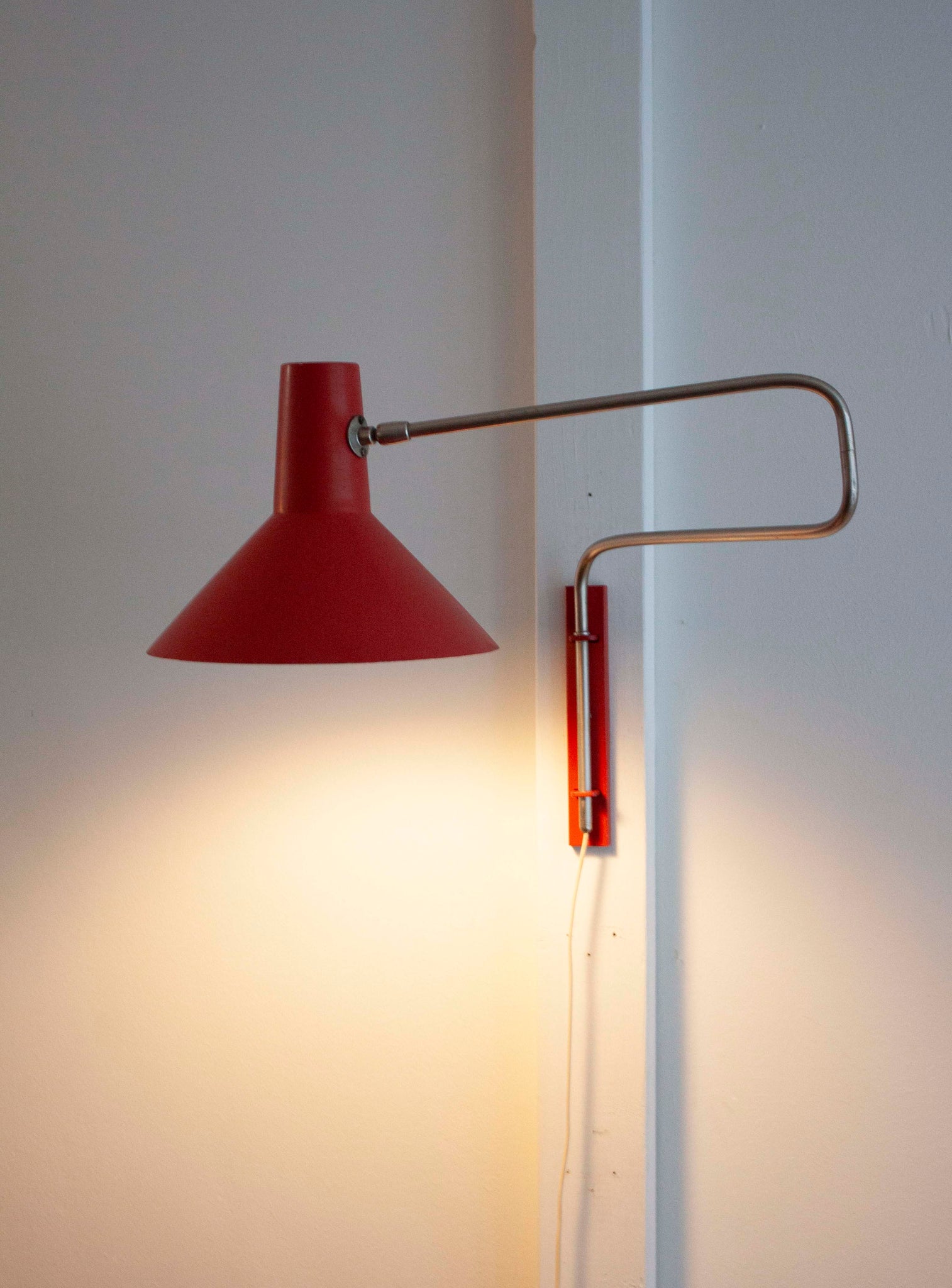Anvia Elbow Wall Lamp by J.J.M. Hoogervorst (Red)