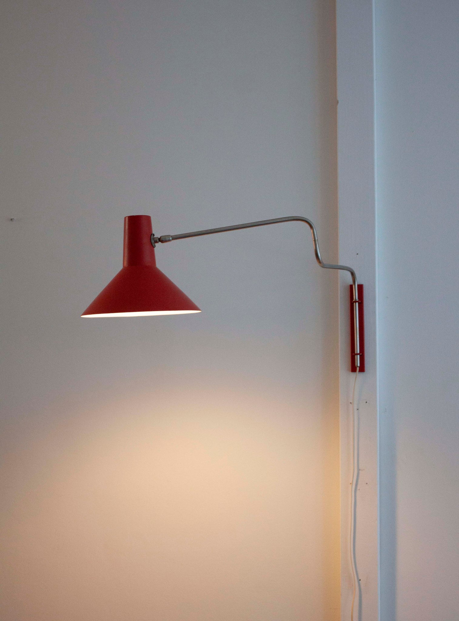 Anvia Elbow Wall Lamp by J.J.M. Hoogervorst (Red)