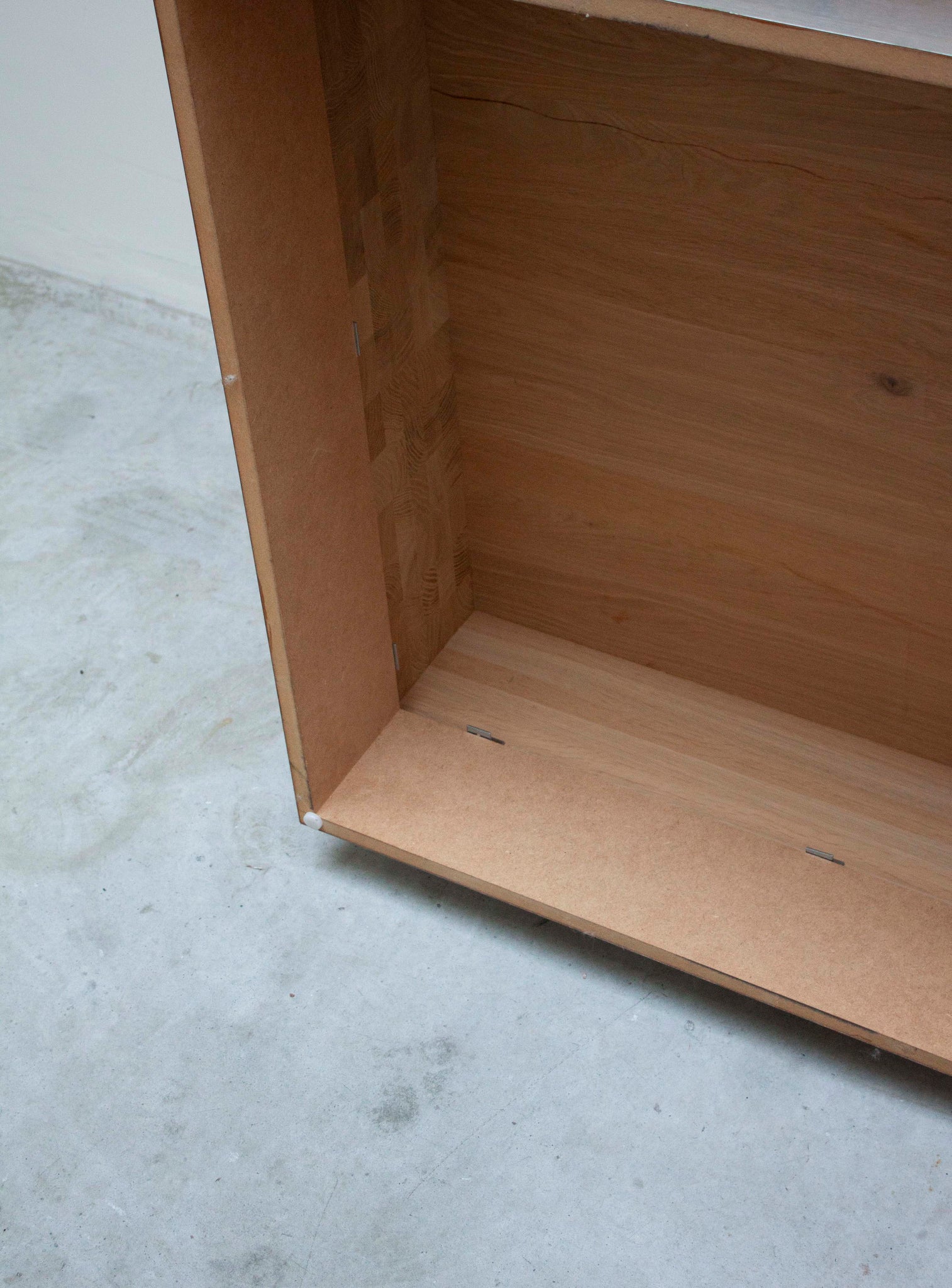 Solid Oak Coffee Table on Stainless Steel Plinth