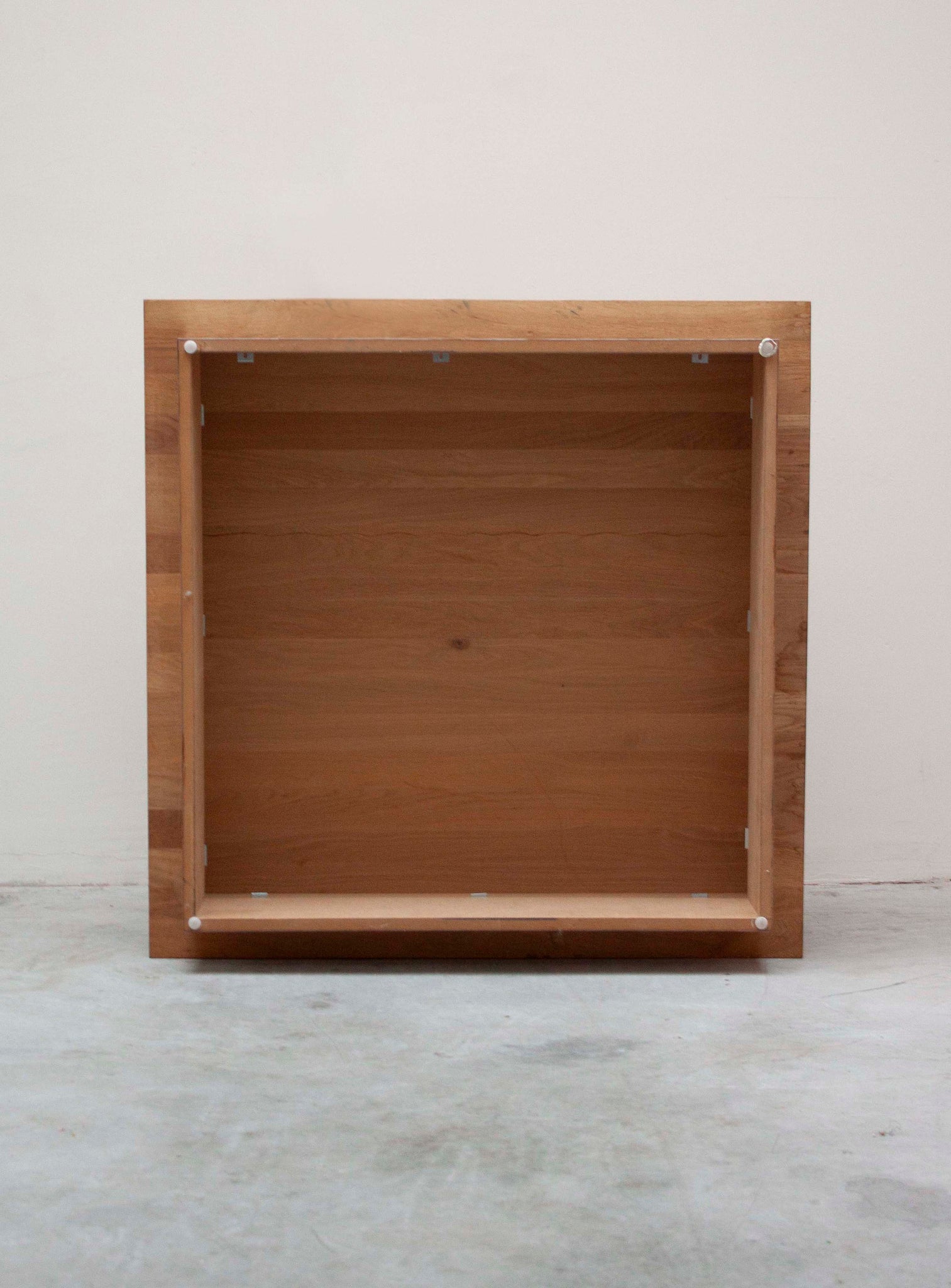 Solid Oak Coffee Table on Stainless Steel Plinth