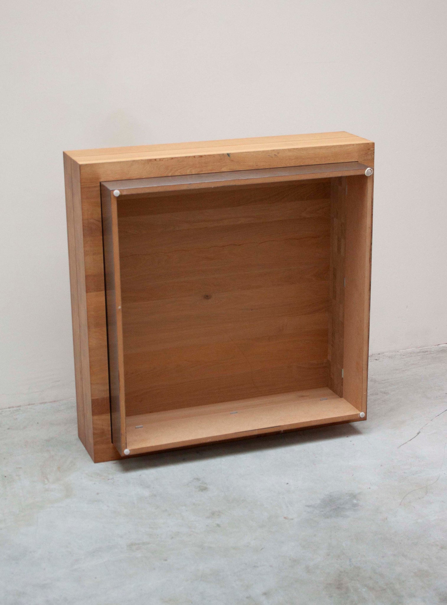 Solid Oak Coffee Table on Stainless Steel Plinth