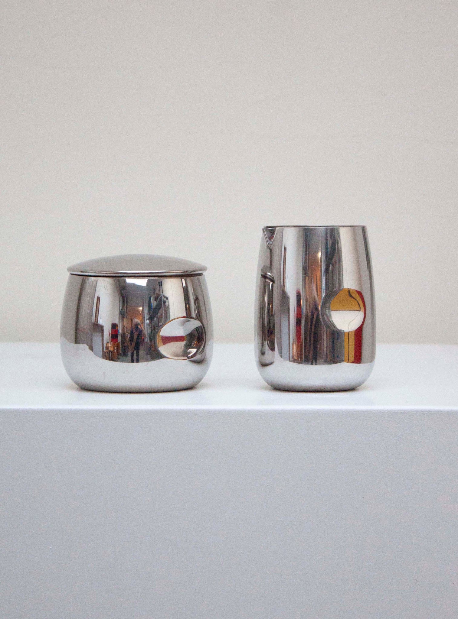 AMC Italy Stainless Steel Sugar Bowl & Milk Jug Set