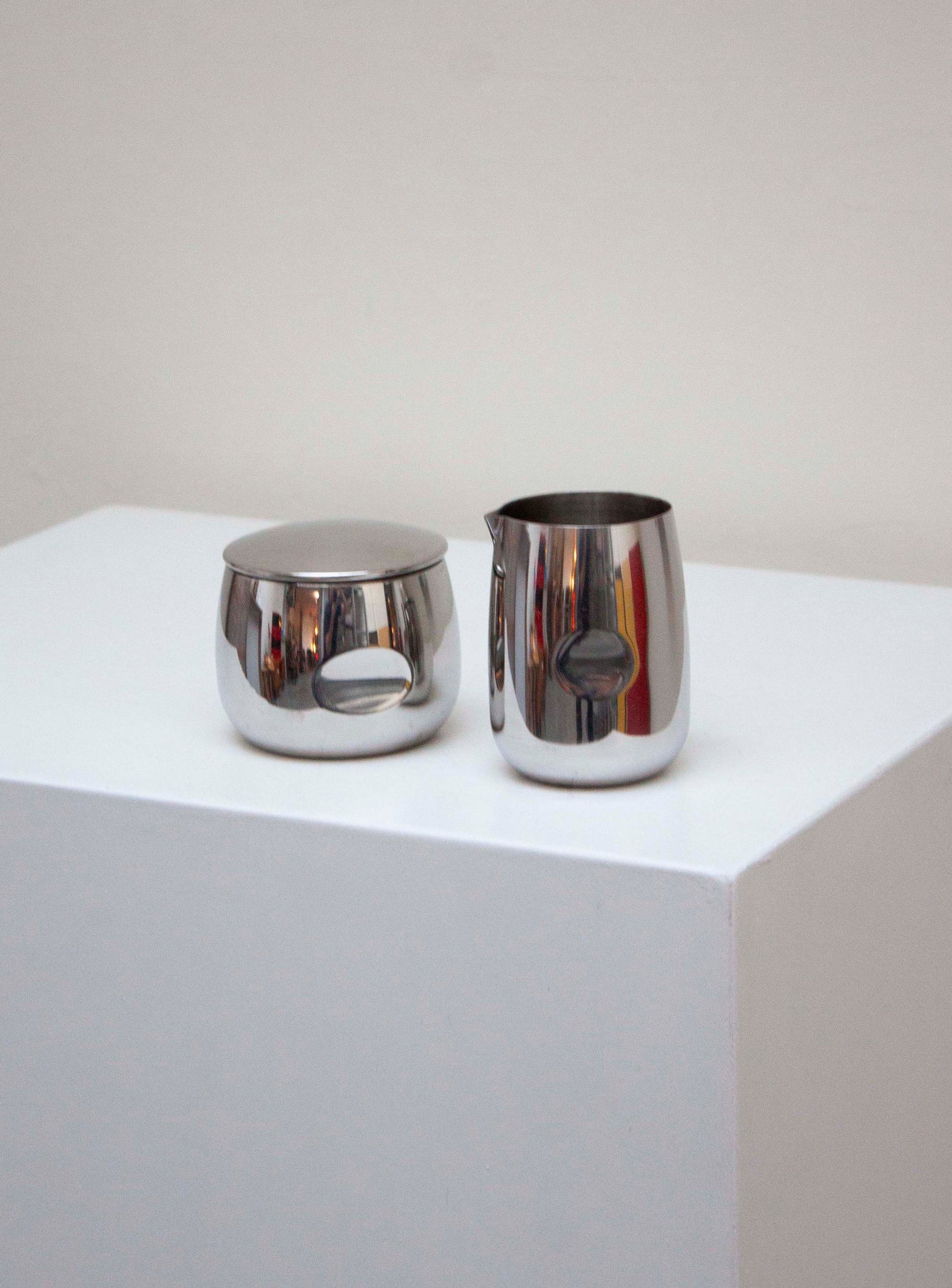 AMC Italy Stainless Steel Sugar Bowl & Milk Jug Set