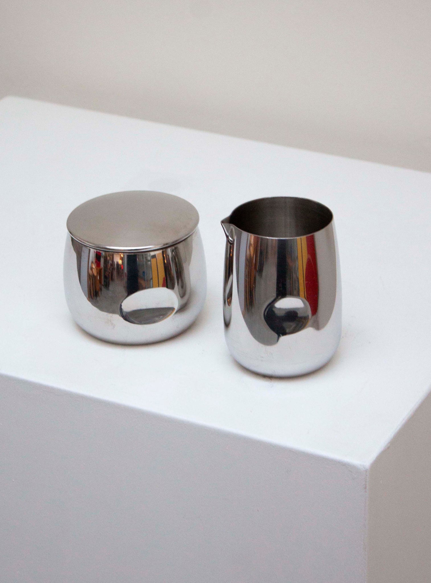 AMC Italy Stainless Steel Sugar Bowl & Milk Jug Set