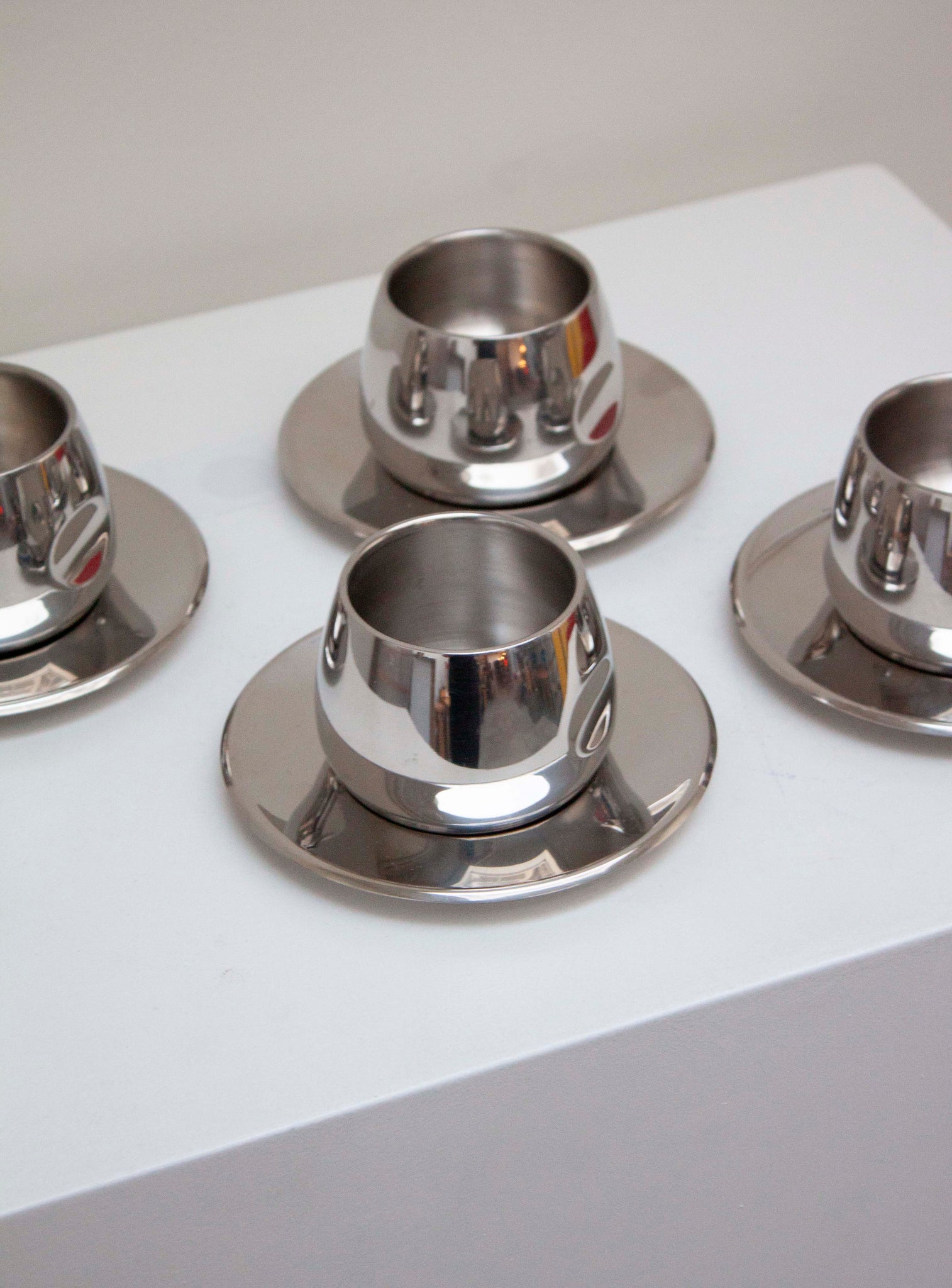 AMC Italy Stainless Steel Coffee Cups & Saucers