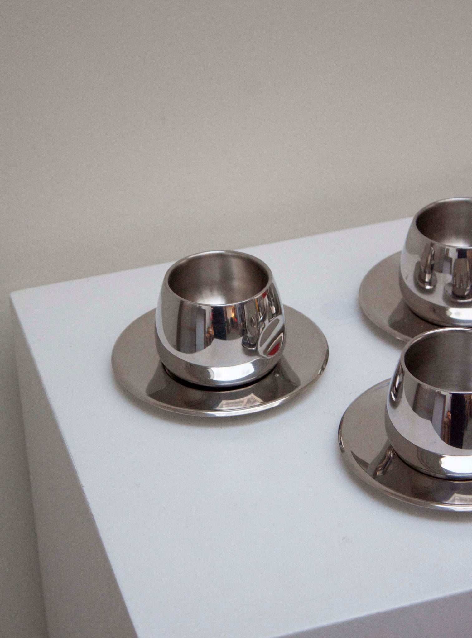 AMC Italy Stainless Steel Coffee Cups & Saucers