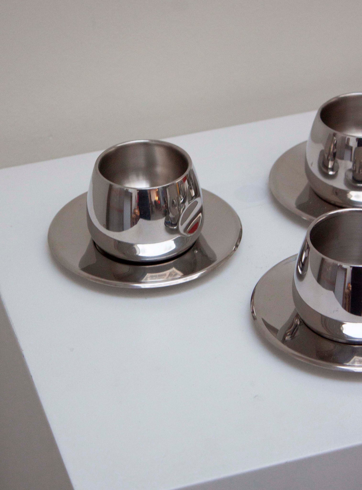 AMC Italy Stainless Steel Coffee Cups & Saucers