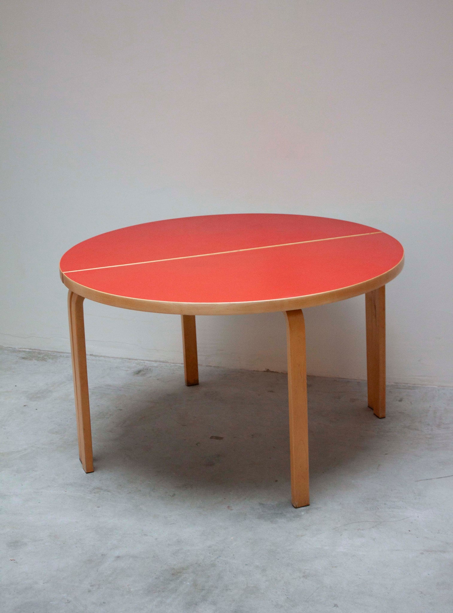 Artek 95 Half Round Dining Table by Alvar Aalto (Red)
