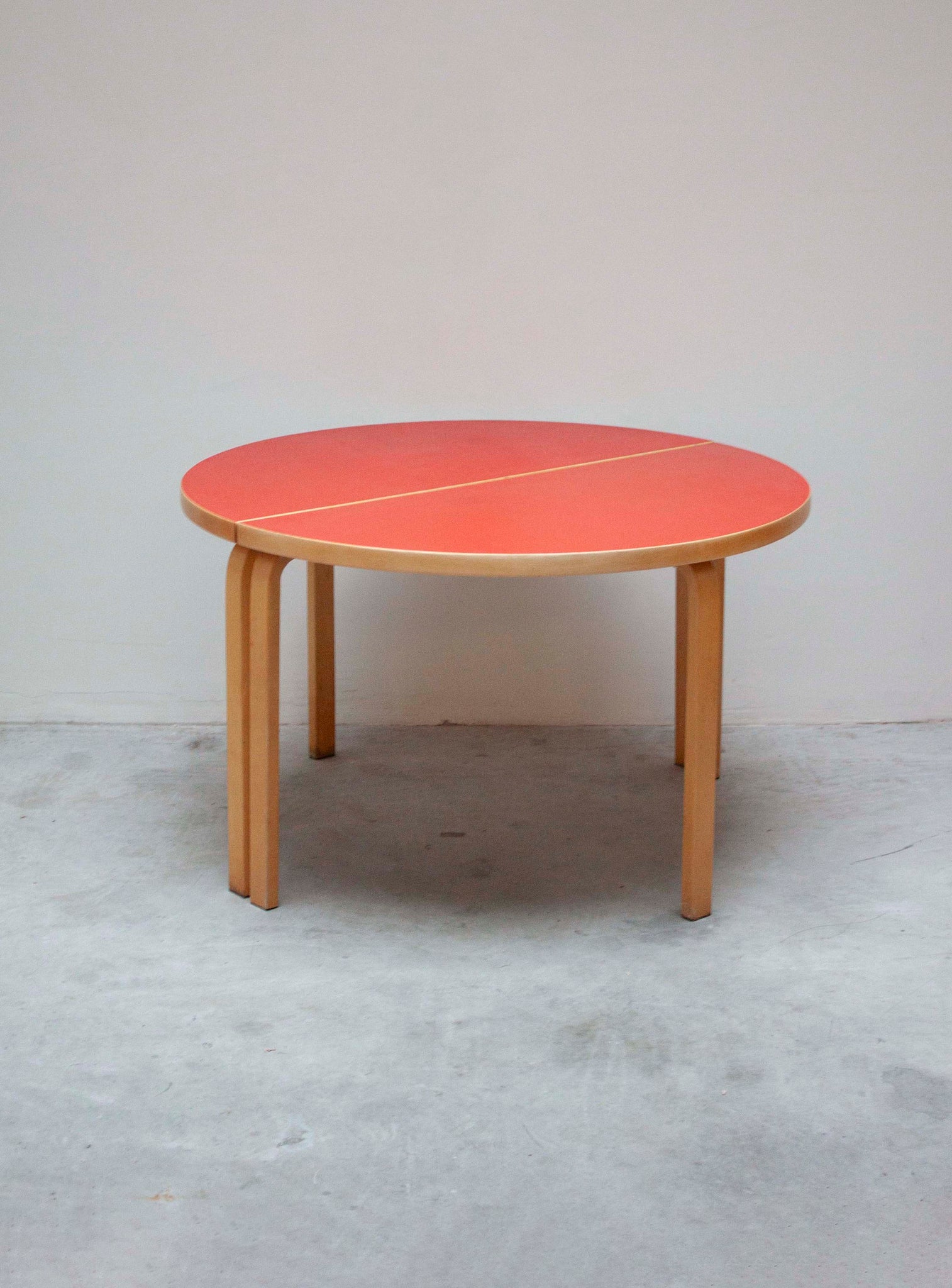 Artek 95 Half Round Dining Table by Alvar Aalto (Red)